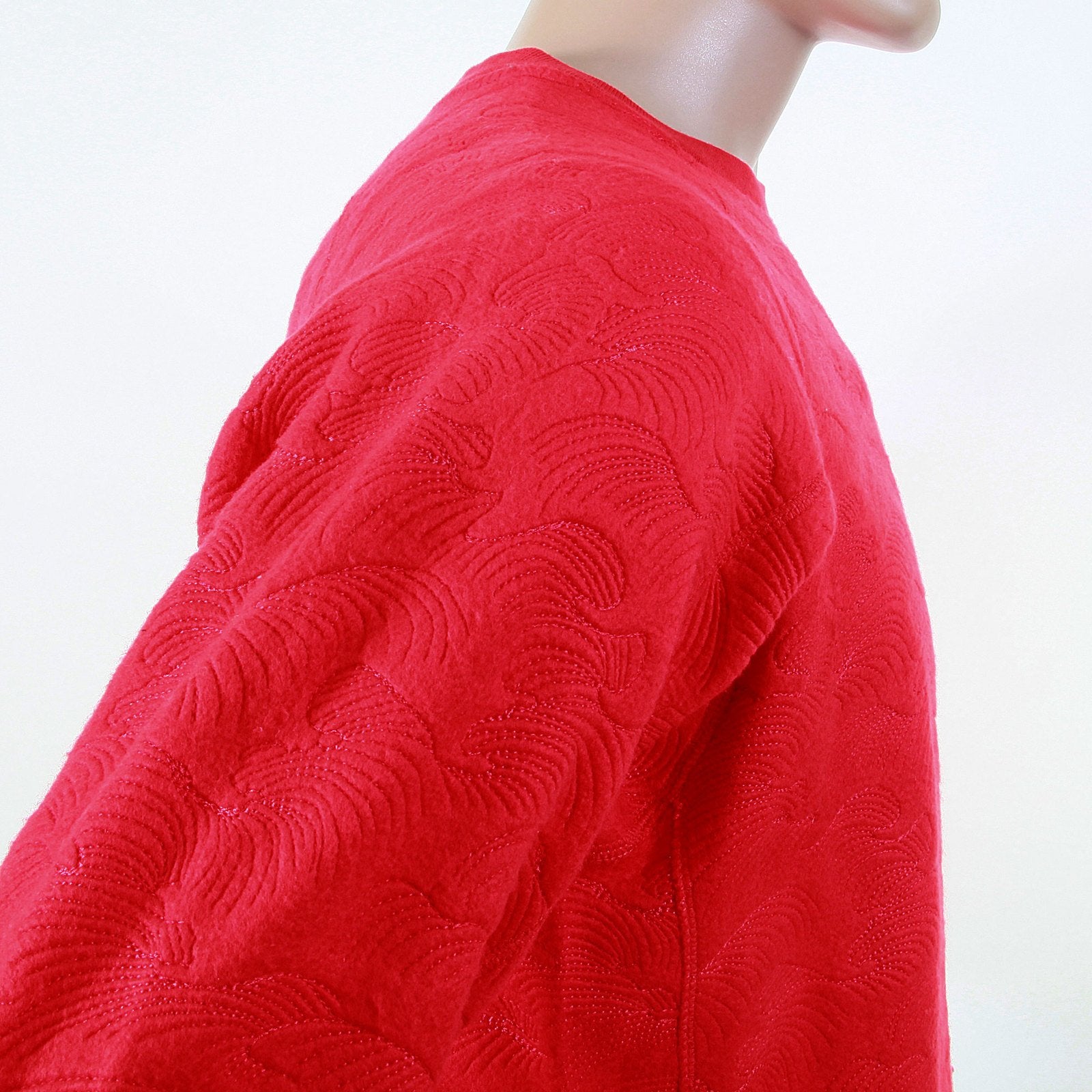 RMC JEANS R6WHTSUNAMIE MENS RAGLAN SLEEVE CREW NECK LARGE FITTING TSUNAMI WAVE RED SWEATSHIRT REDM1054