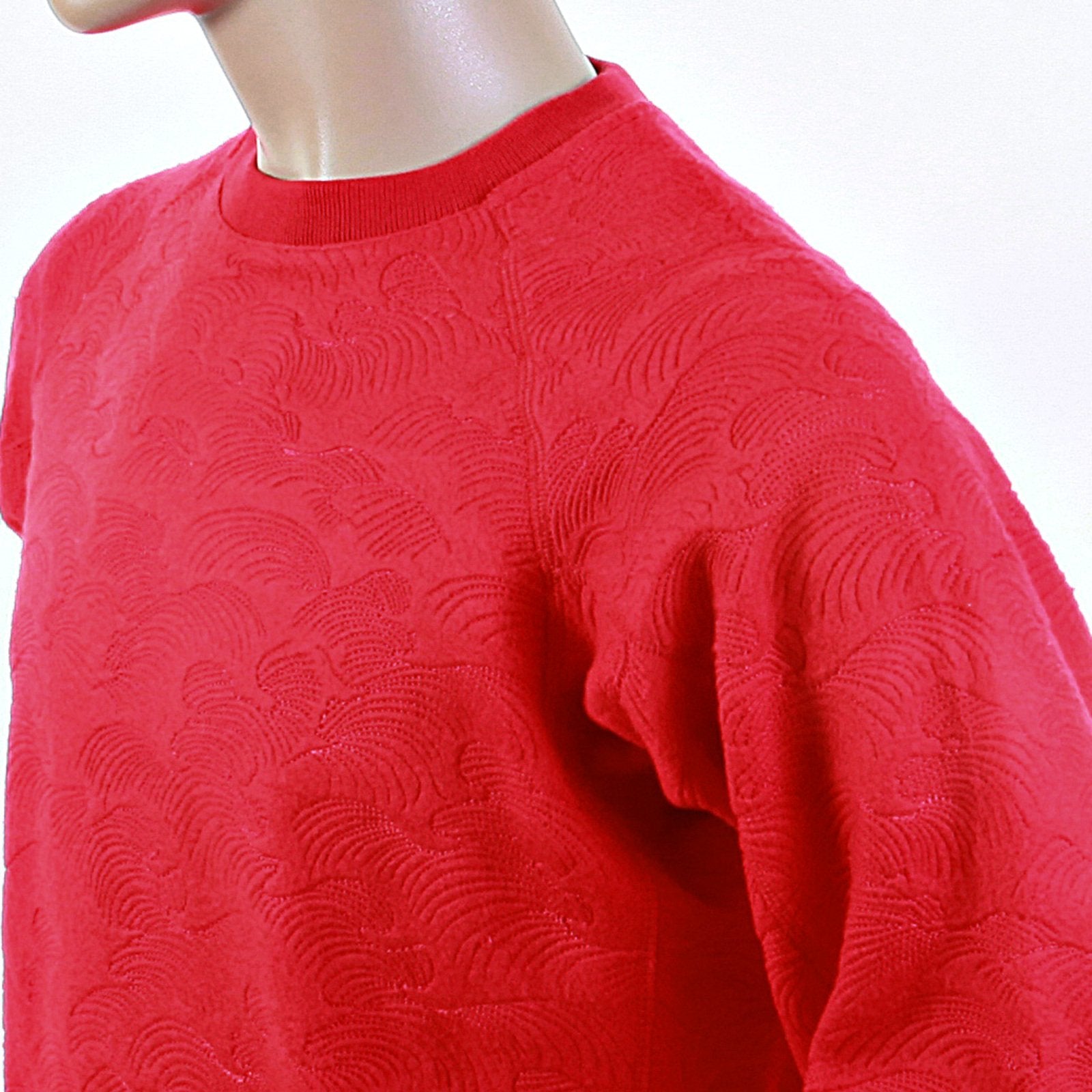 RMC JEANS R6WHTSUNAMIE MENS RAGLAN SLEEVE CREW NECK LARGE FITTING TSUNAMI WAVE RED SWEATSHIRT REDM1054