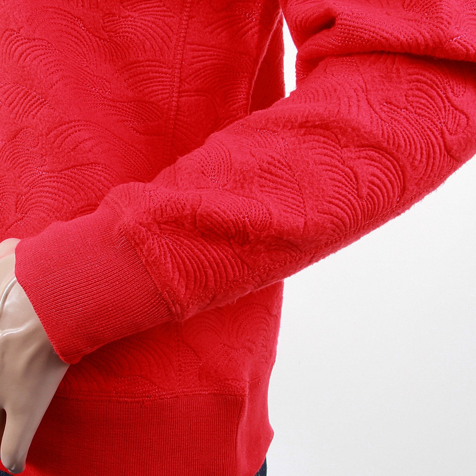 RMC JEANS R6WHTSUNAMIE MENS RAGLAN SLEEVE CREW NECK LARGE FITTING TSUNAMI WAVE RED SWEATSHIRT REDM1054