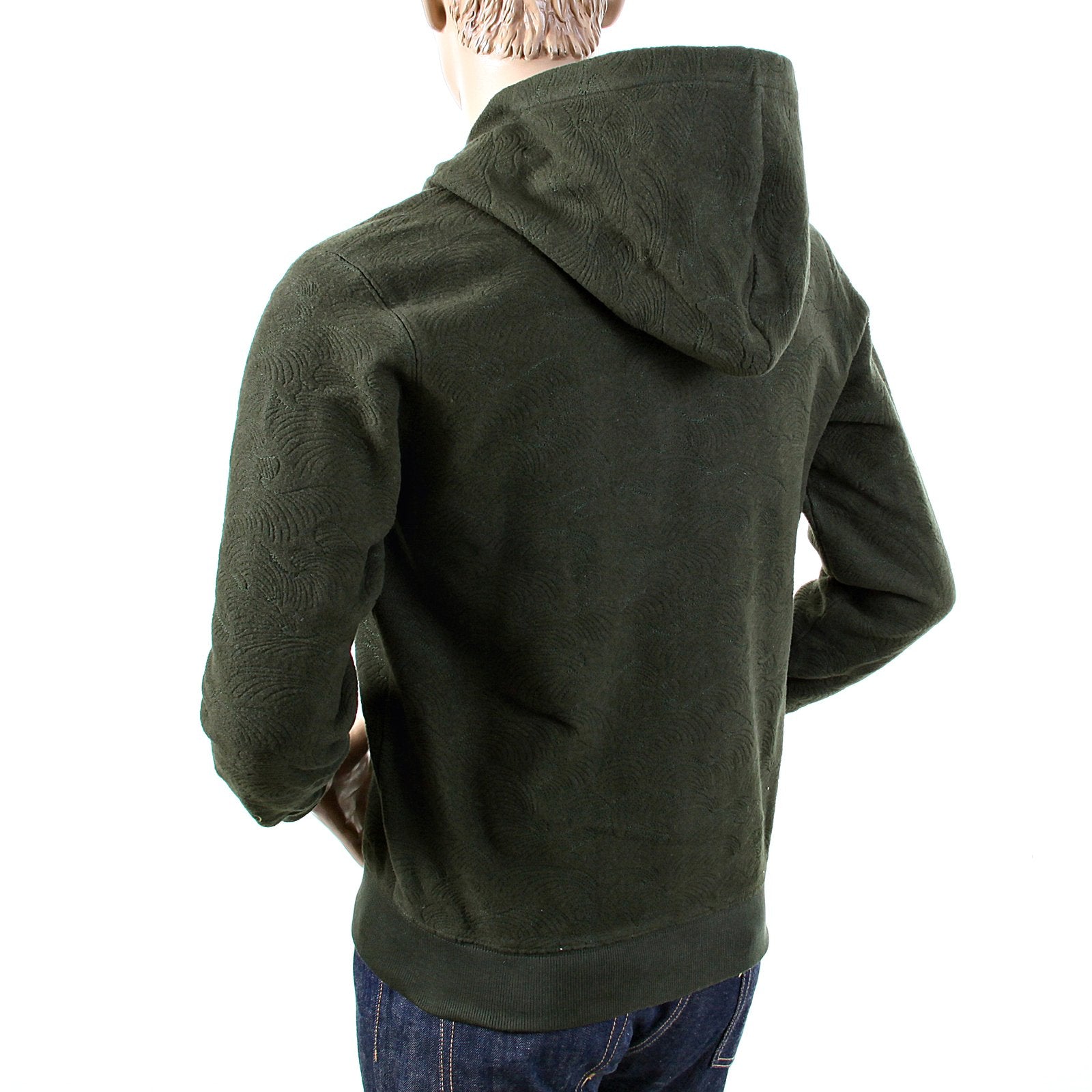 RMC MARTIN KSOHOH BOTTLE GREEN WOOL TSUNAMI WAVE R6MPJK492NDG ZIPPED HOODY JACKET MENS REDM1050