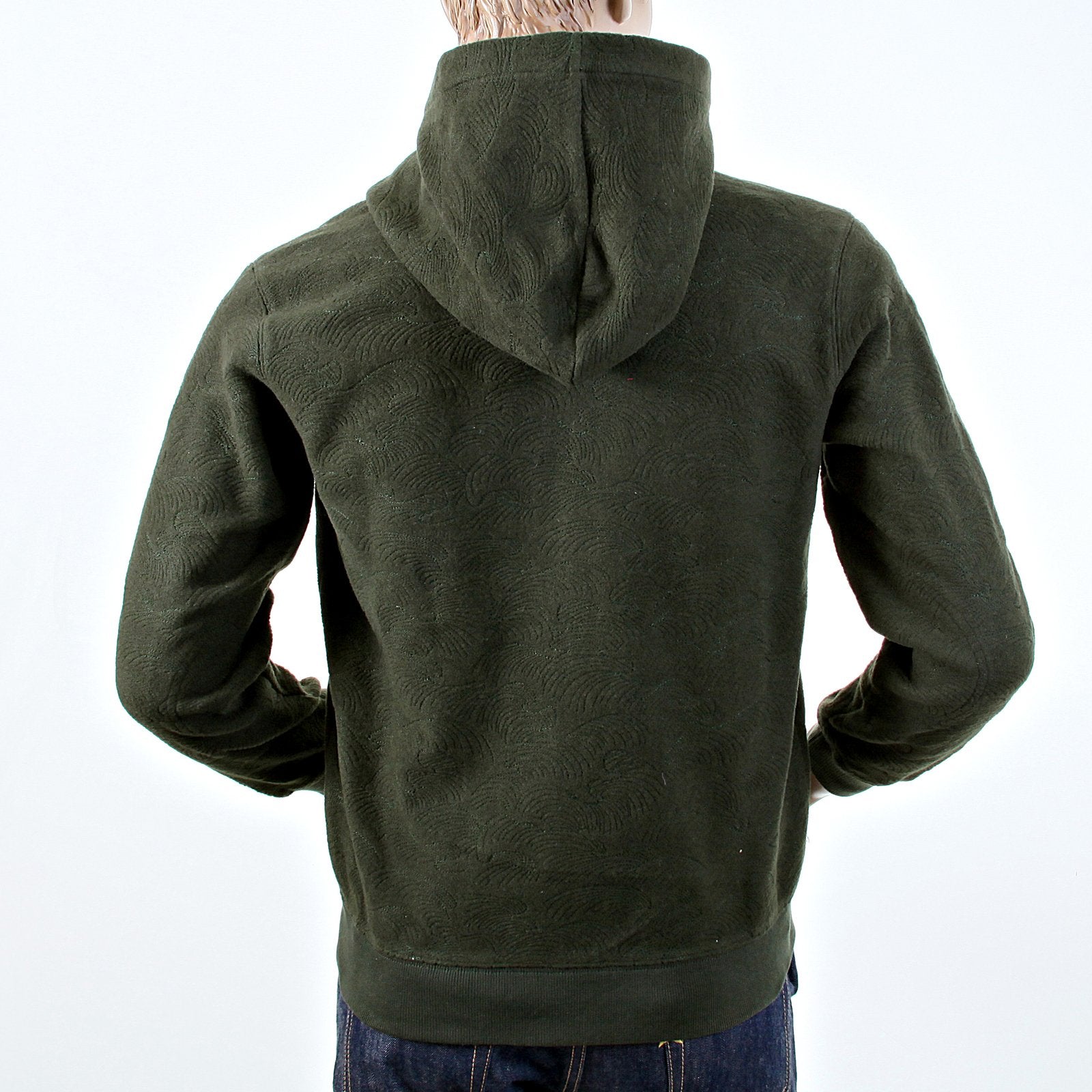 RMC MARTIN KSOHOH BOTTLE GREEN WOOL TSUNAMI WAVE R6MPJK492NDG ZIPPED HOODY JACKET MENS REDM1050