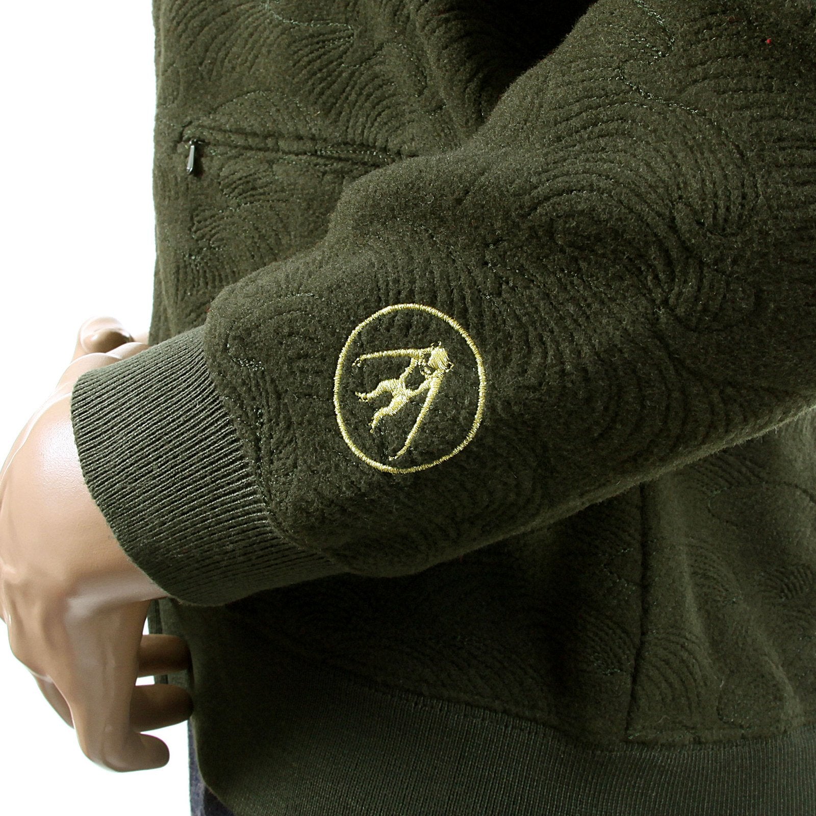 RMC MARTIN KSOHOH BOTTLE GREEN WOOL TSUNAMI WAVE R6MPJK492NDG ZIPPED HOODY JACKET MENS REDM1050