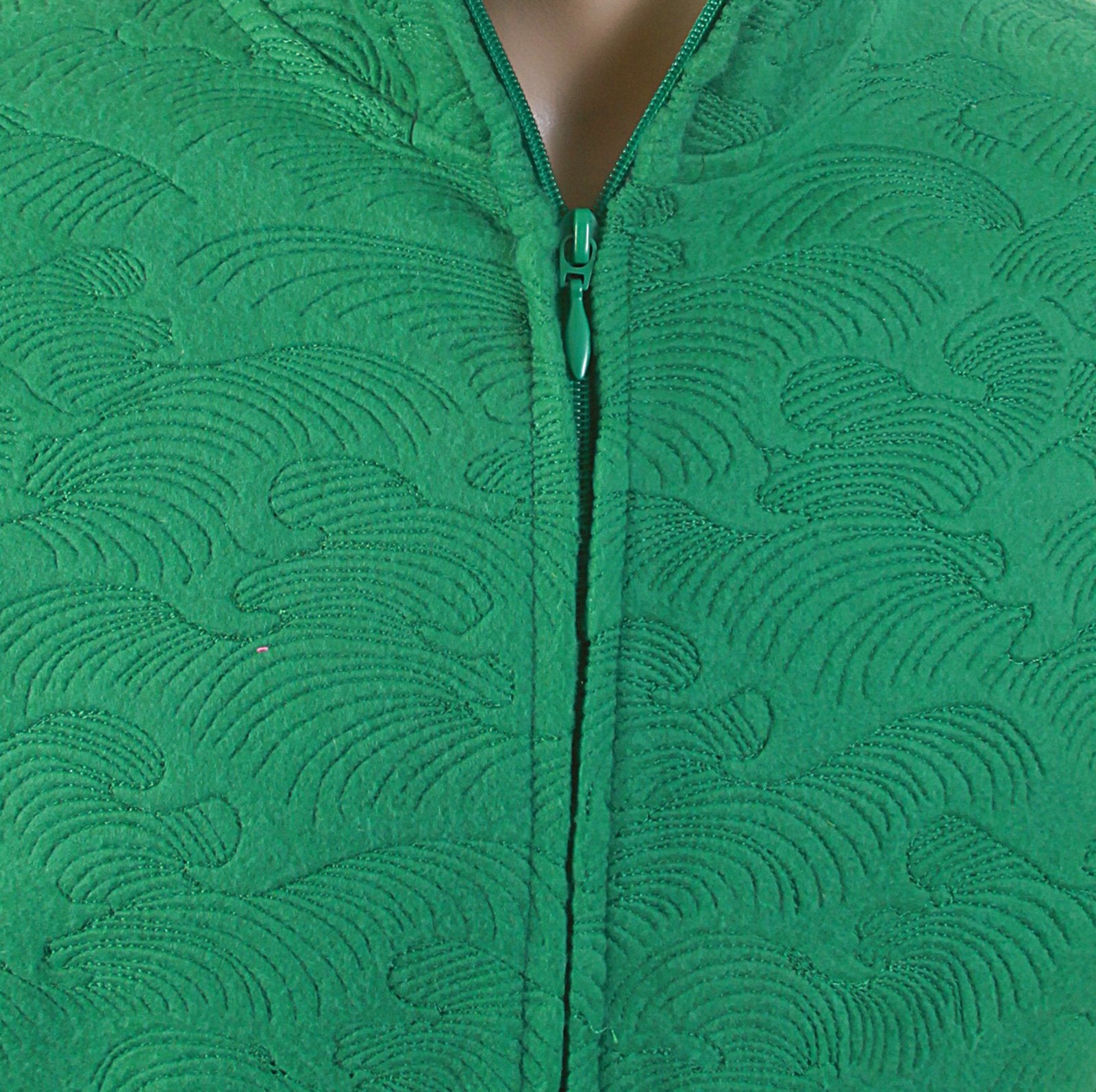 RMC R6JKTSUNAMIE MENS TSUNAMI WAVE EMBROIDERED LARGE FITTING ZIPPED HOODED SWEATSHIRT IN EMERALD GREEN REM1051