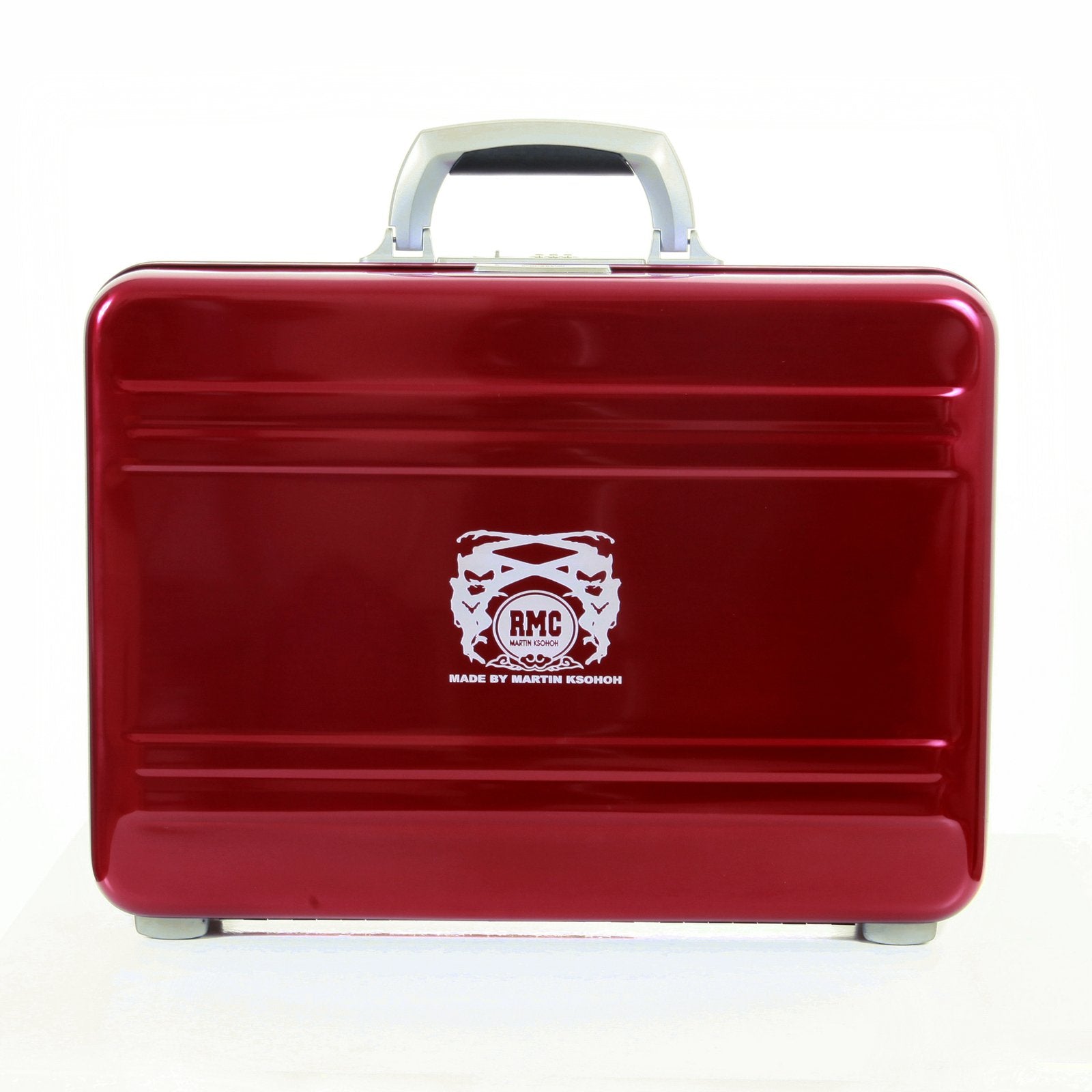 RMC MARTIN KSOHOH X ZERO HALLIBURTON SILVER HANDLE SIGNATURE LIMITED EDITION ALUMINIUM BRIEFCASE IN RED RMC1438