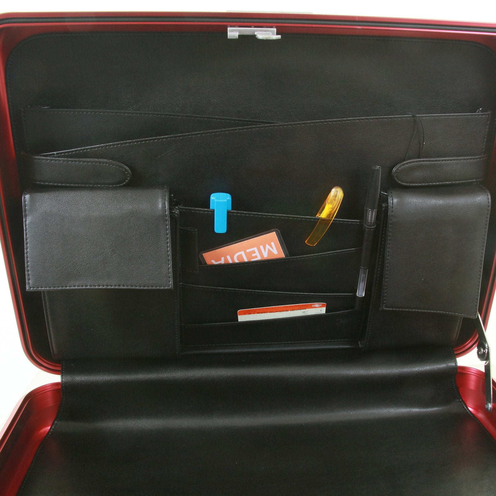 RMC MARTIN KSOHOH X ZERO HALLIBURTON SILVER HANDLE SIGNATURE LIMITED EDITION ALUMINIUM BRIEFCASE IN RED RMC1438