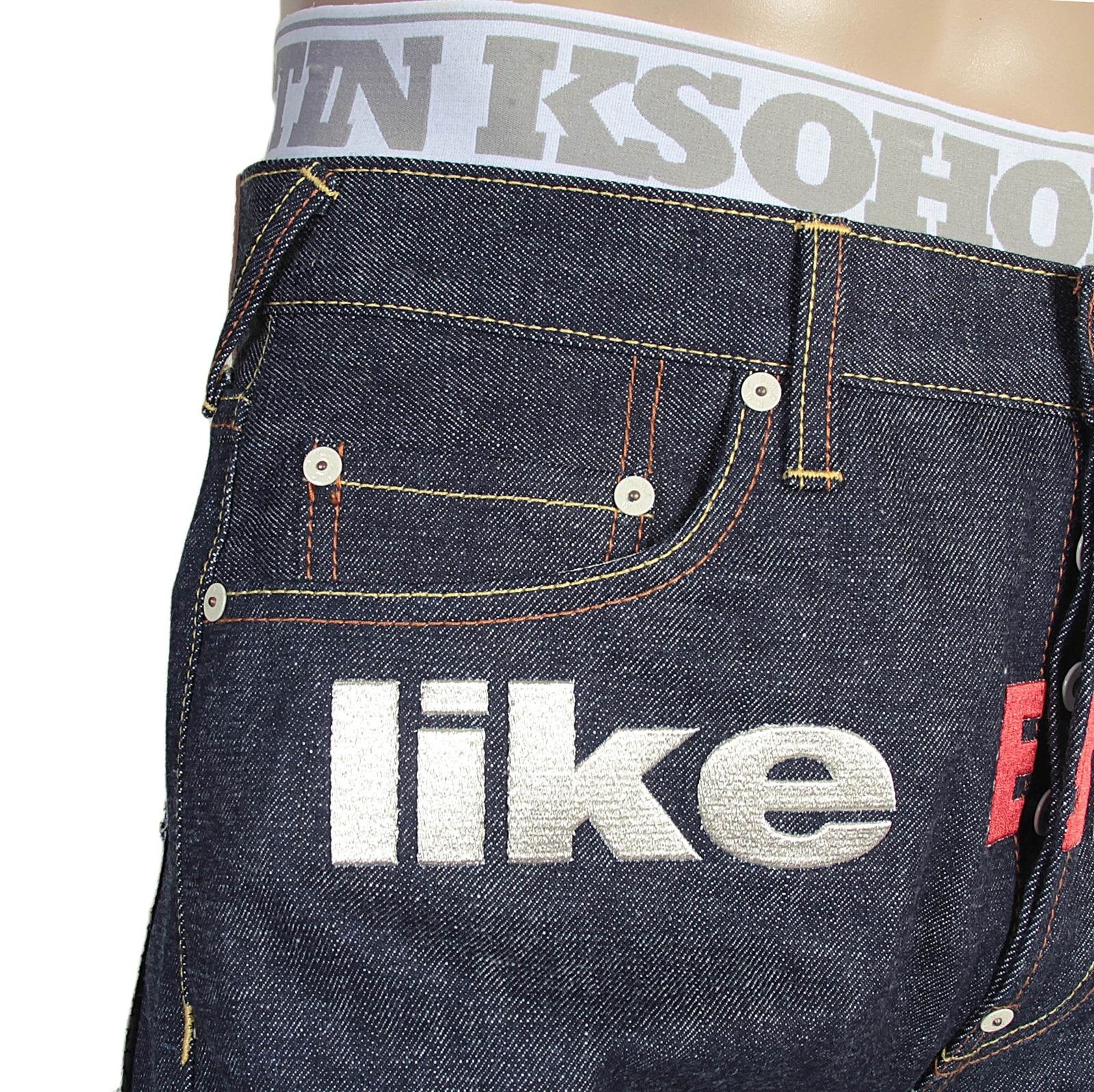 RMC X 4A VERSION MENS INDIGO RAW SELVEDGE DENIM 1001 MODEL BLACK MONSTER RIDER FM UNION EMBROIDERED JEANS RMC1940
