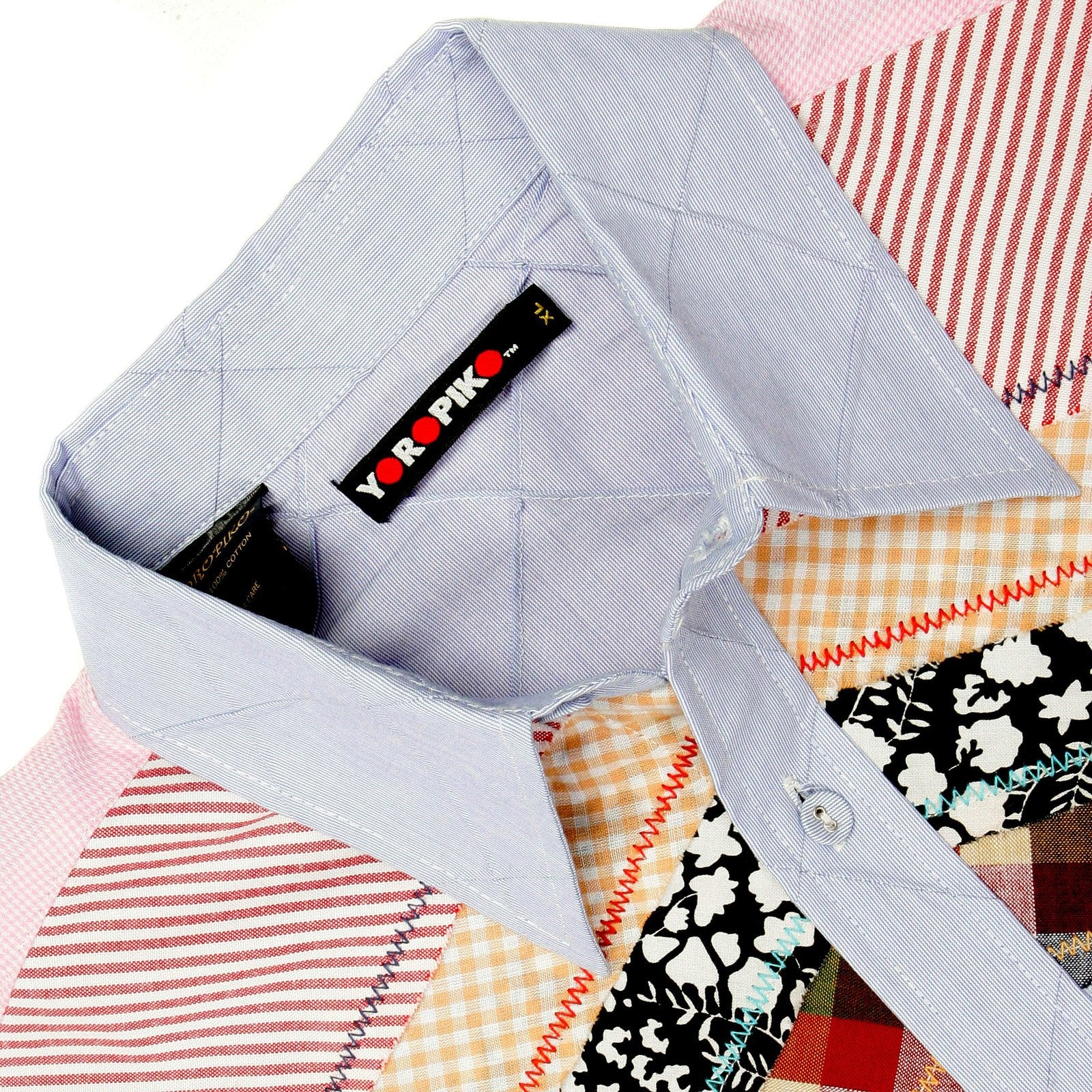 YOROPIKO MENS LONG SLEEVE REGULAR FIT DIAMOND JAQUARD SOFT POINTED COLLAR SHIRT YORO0244A