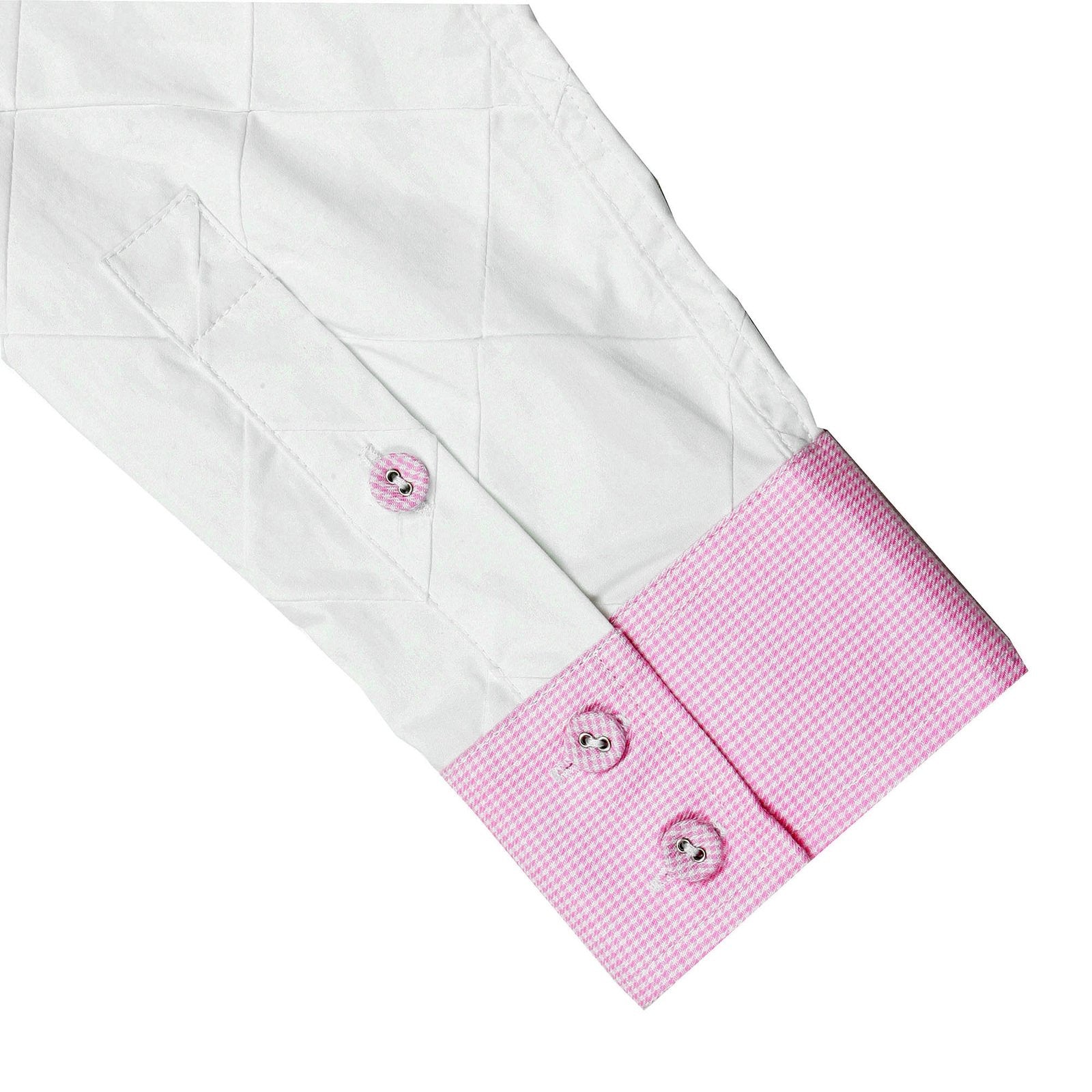 YOROPIKO PINK AND WHITE SOFT COLLAR PRINTED REGULAR FIT DIAMOND JACQUARD MENS LONG SLEEVE SHIRT YORO0264A