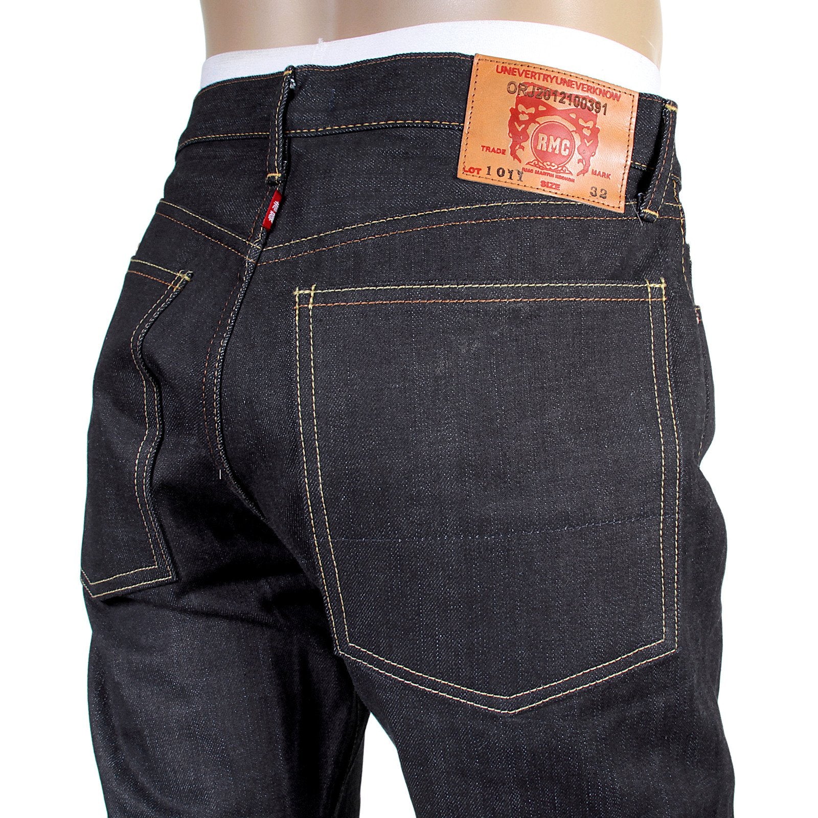 RMC JEANS INDIGO SLIMMER CUT RQP13068 PREMIUM 1011 MODEL JAPANESE SELVEDGE DENIM JEANS RMC3738