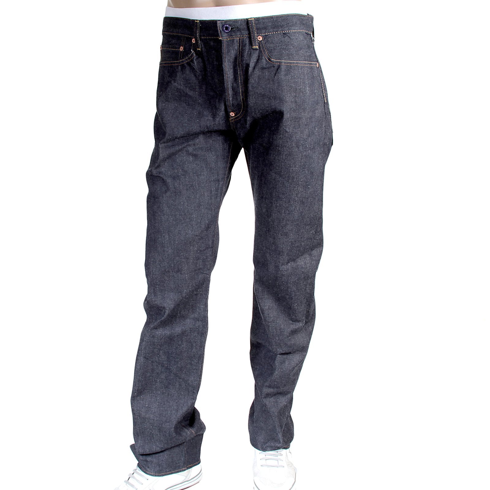RMC MARTIN KSOHOH 1011 SLIM CUT INDIGO RAW SELVEDGE DENIM JEANS WITH LARGE TSUNAMI WAVES EMBROIDERY RMC3745