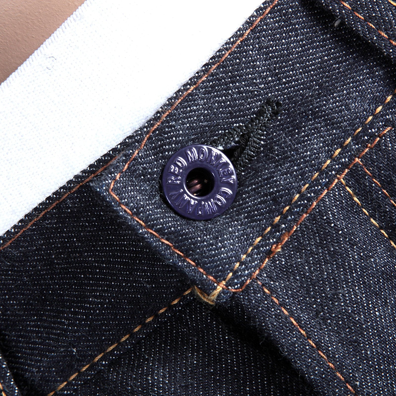 RMC MARTIN KSOHOH 1011 SLIM CUT INDIGO RAW SELVEDGE DENIM JEANS WITH LARGE TSUNAMI WAVES EMBROIDERY RMC3745