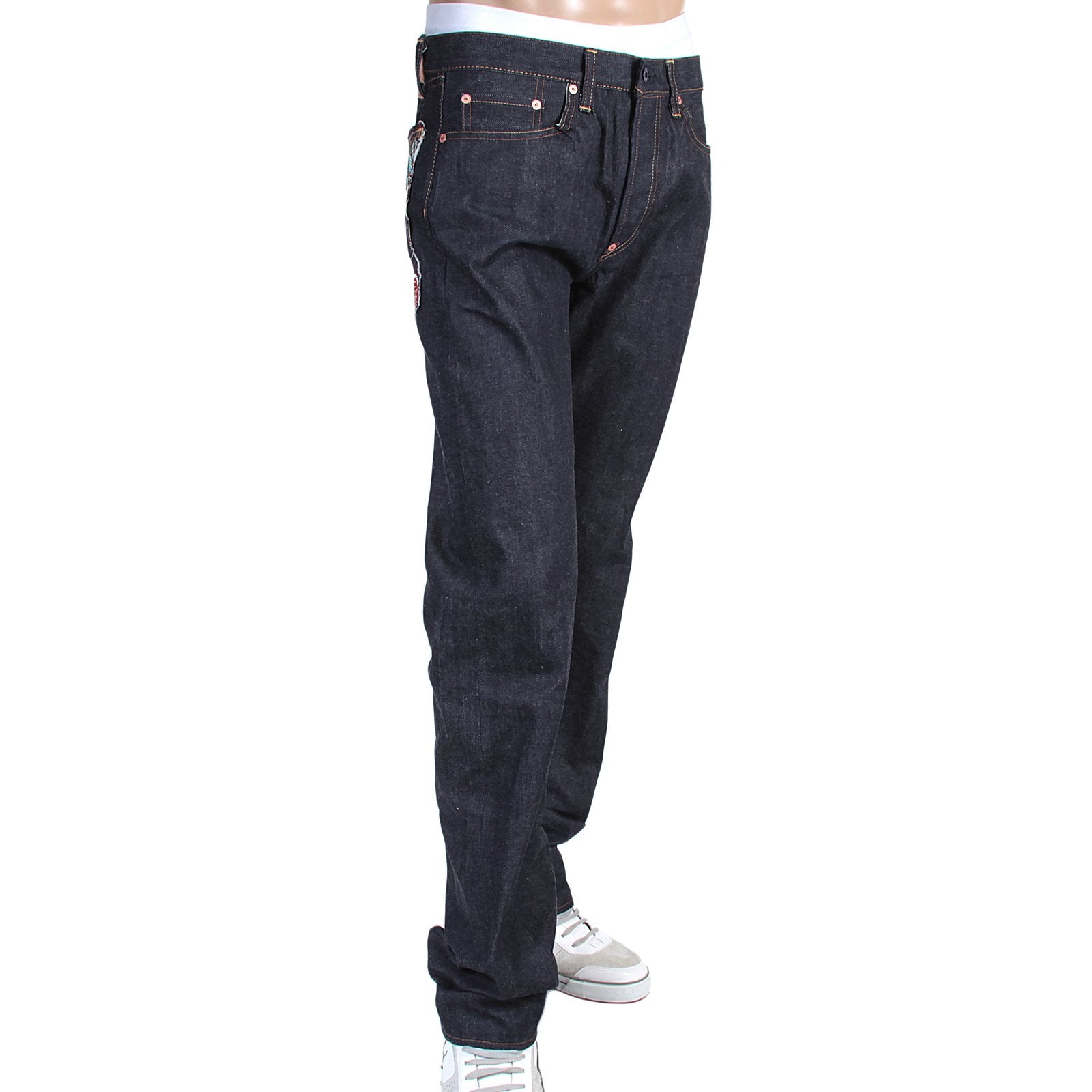 RMC MARTIN KSOHOH EMBROIDERED CARP 1011 SLIM CUT SELVEDGE DENIM JEANS FOR MEN RMC3746