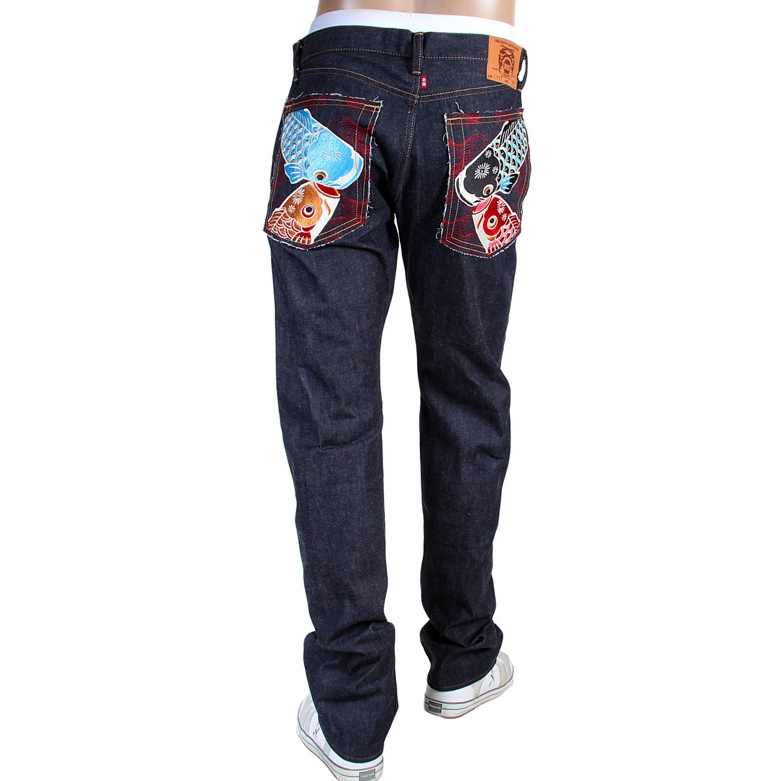 RMC MARTIN KSOHOH EMBROIDERED CARP 1011 SLIM CUT SELVEDGE DENIM JEANS FOR MEN RMC3746