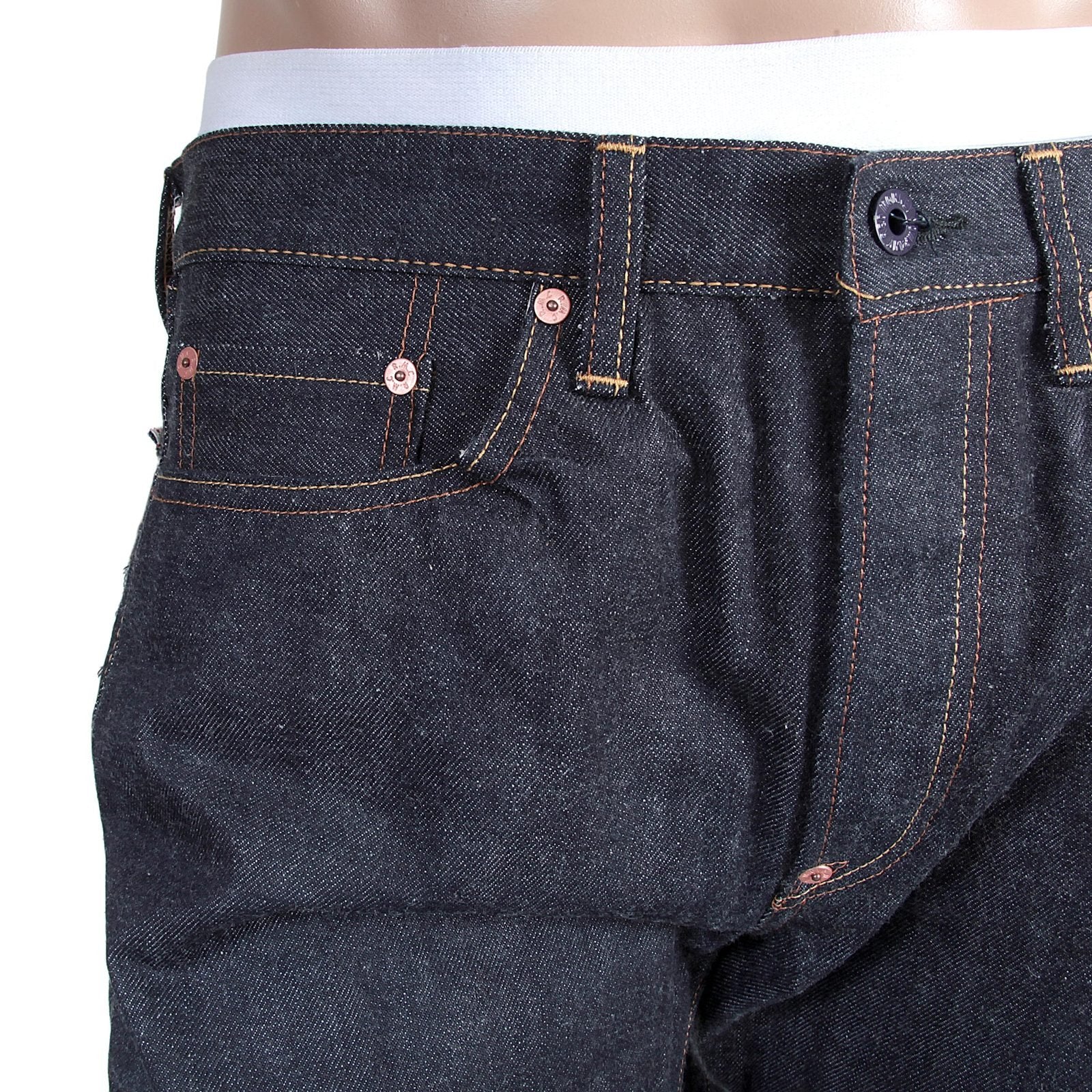 RMC MARTIN KSOHOH EMBROIDERED CARP 1011 SLIM CUT SELVEDGE DENIM JEANS FOR MEN RMC3746