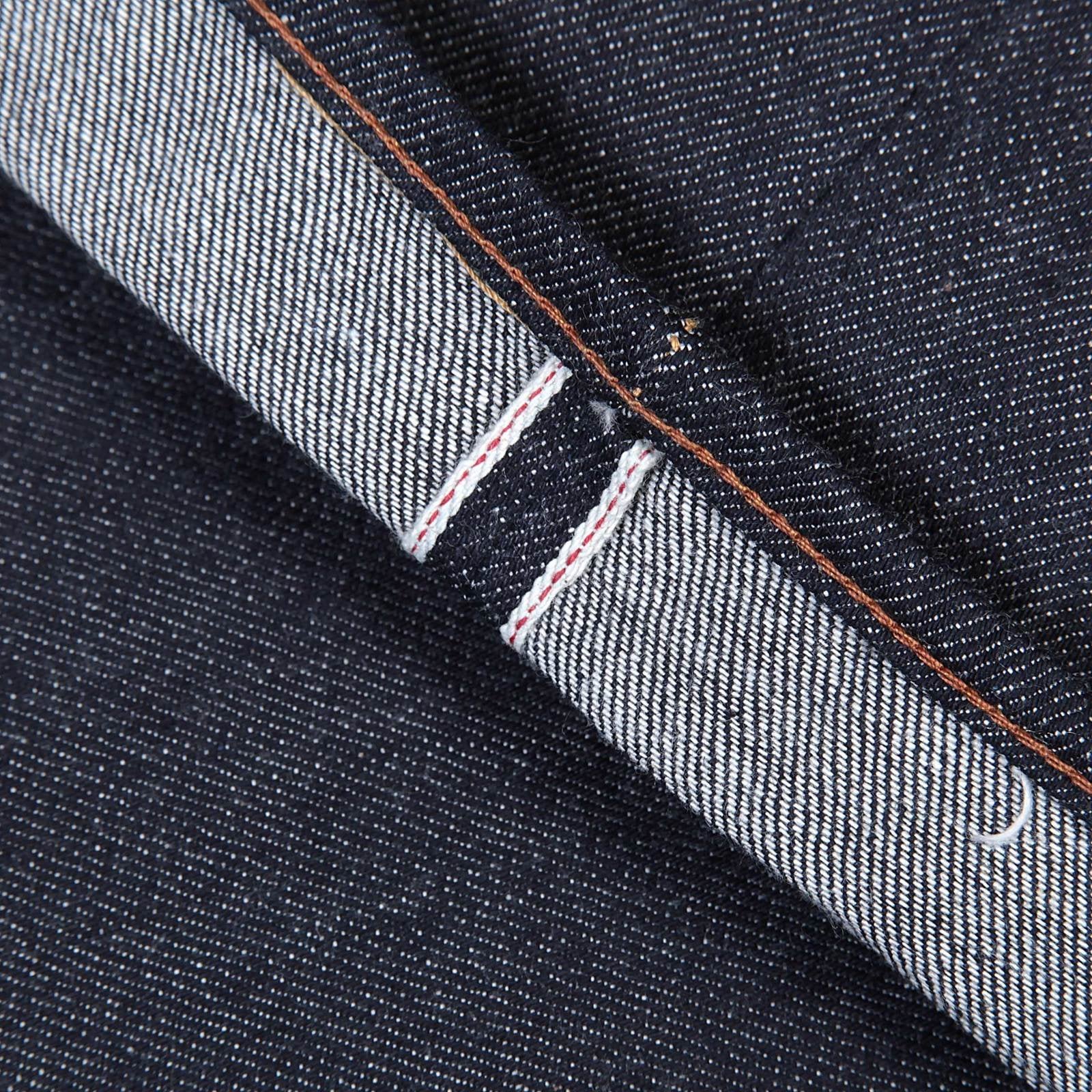 RMC JEANS 1001 MODEL MENS JAPANESE INDIGO RAW SELVEDGE DENIM JEANS WITH RED LUCKY HORSE EMBROIDERY RMC3748