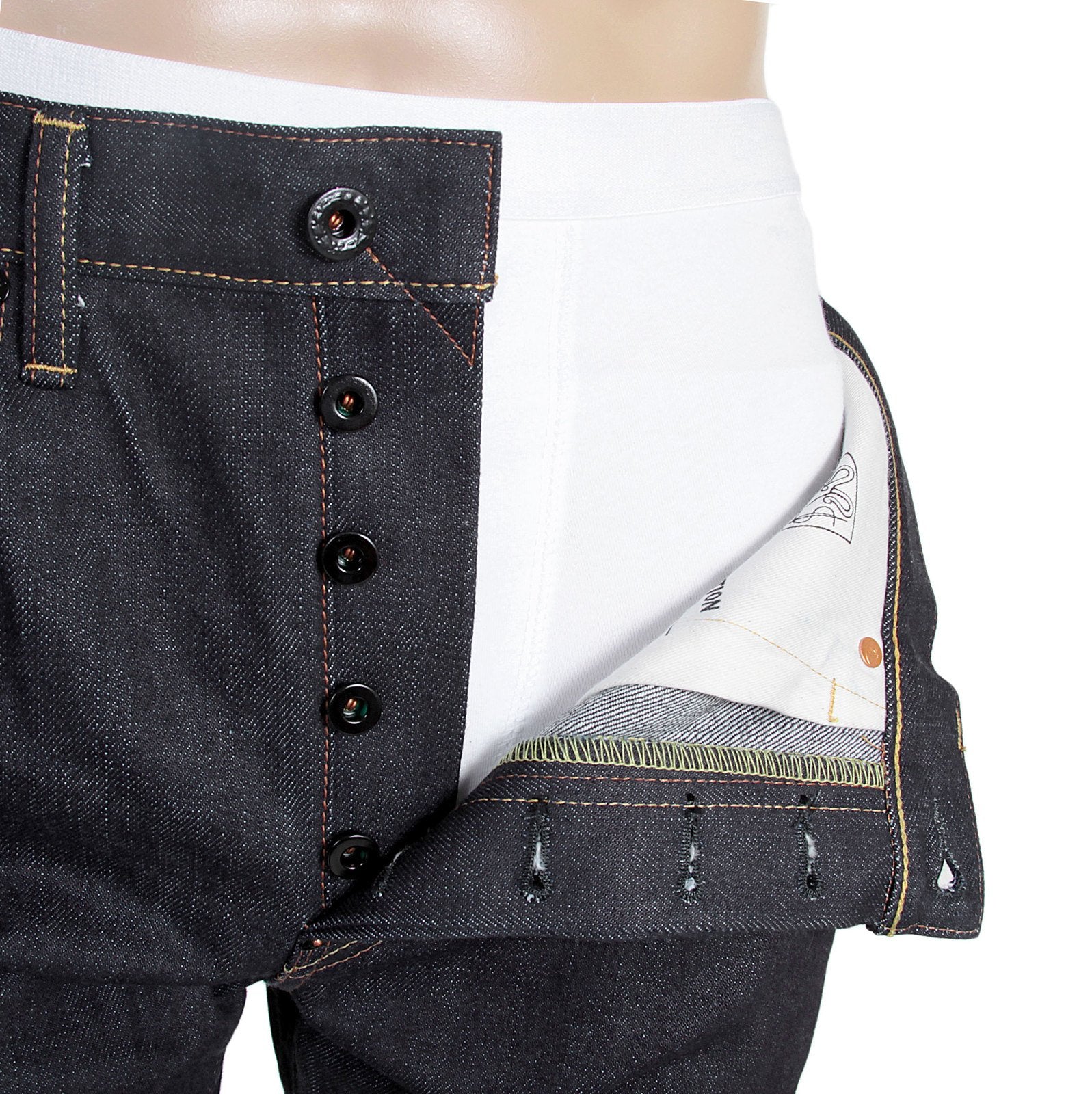 RMC MARTIN KSOHOH RQP14019 1011 SLIM CUT INDIGO RAW DENIM JEANS WITH LUCKY CAT MANEKI NEKO EMBROIDERY RMC4115