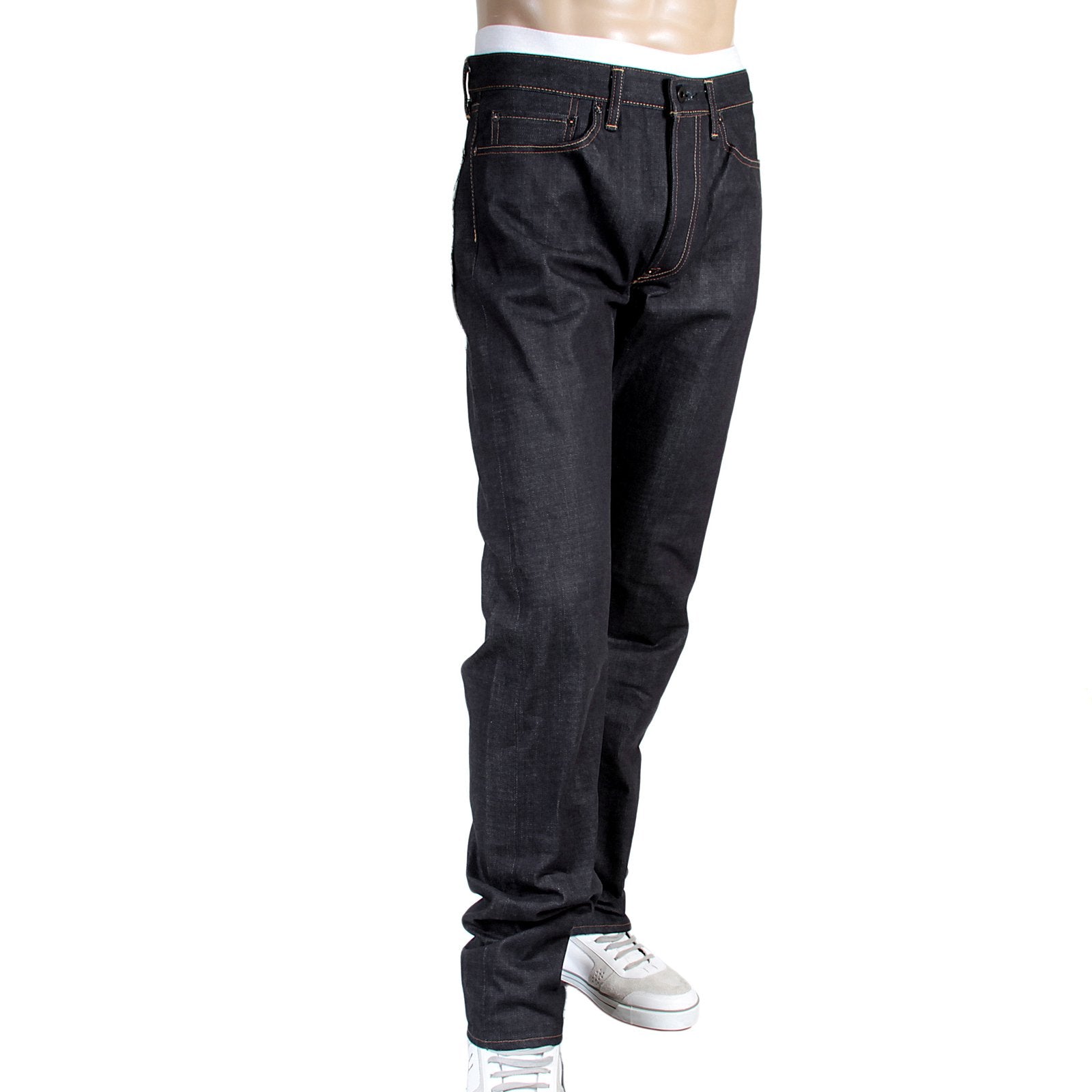 RMC JEANS NO MUSIC NO LIFE EMBROIDERED 1011 MODEL INDIGO JAPANESE RAW SELVEDGE DENIM JEANS RMC4125