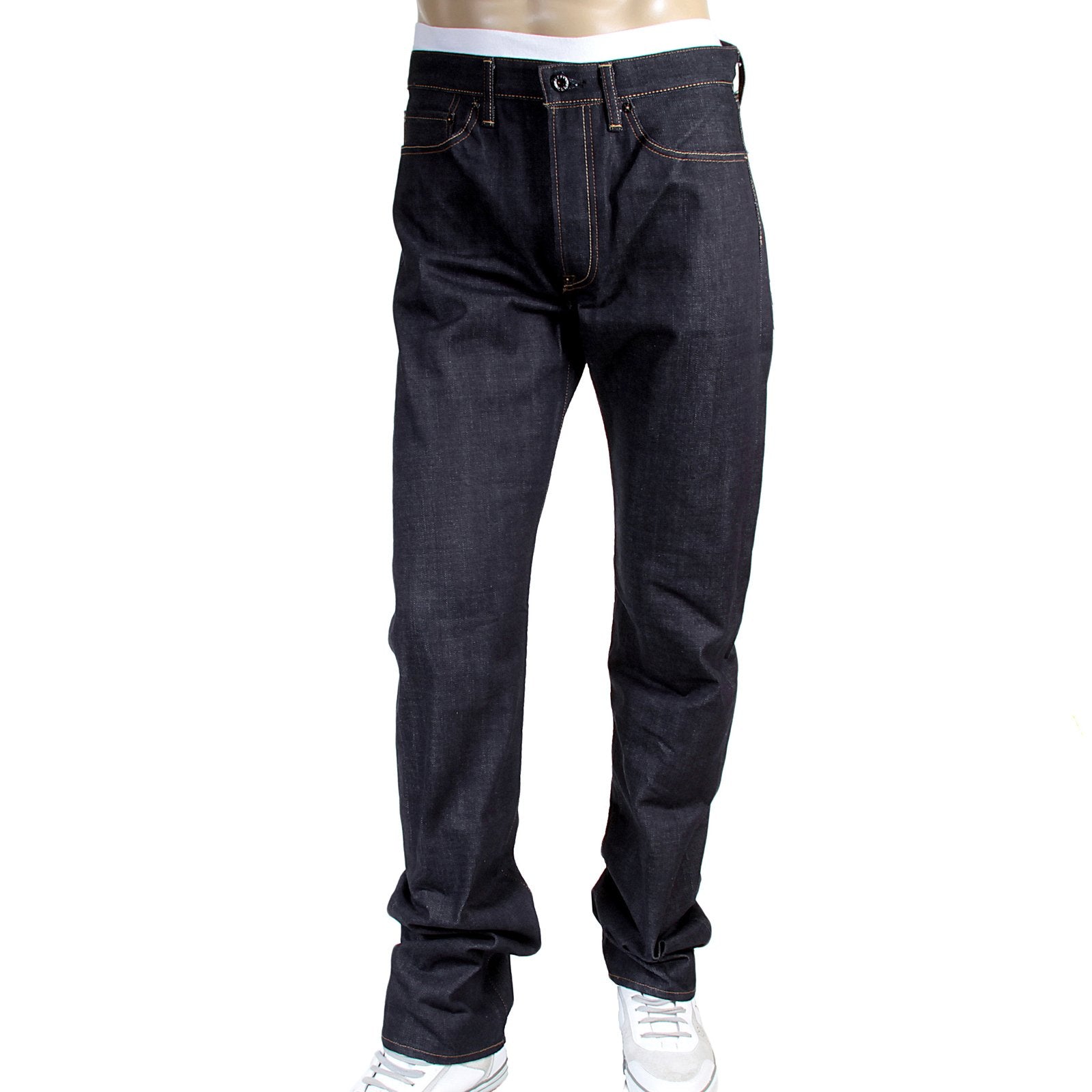 RMC JEANS NO MUSIC NO LIFE EMBROIDERED 1011 MODEL INDIGO JAPANESE RAW SELVEDGE DENIM JEANS RMC4125