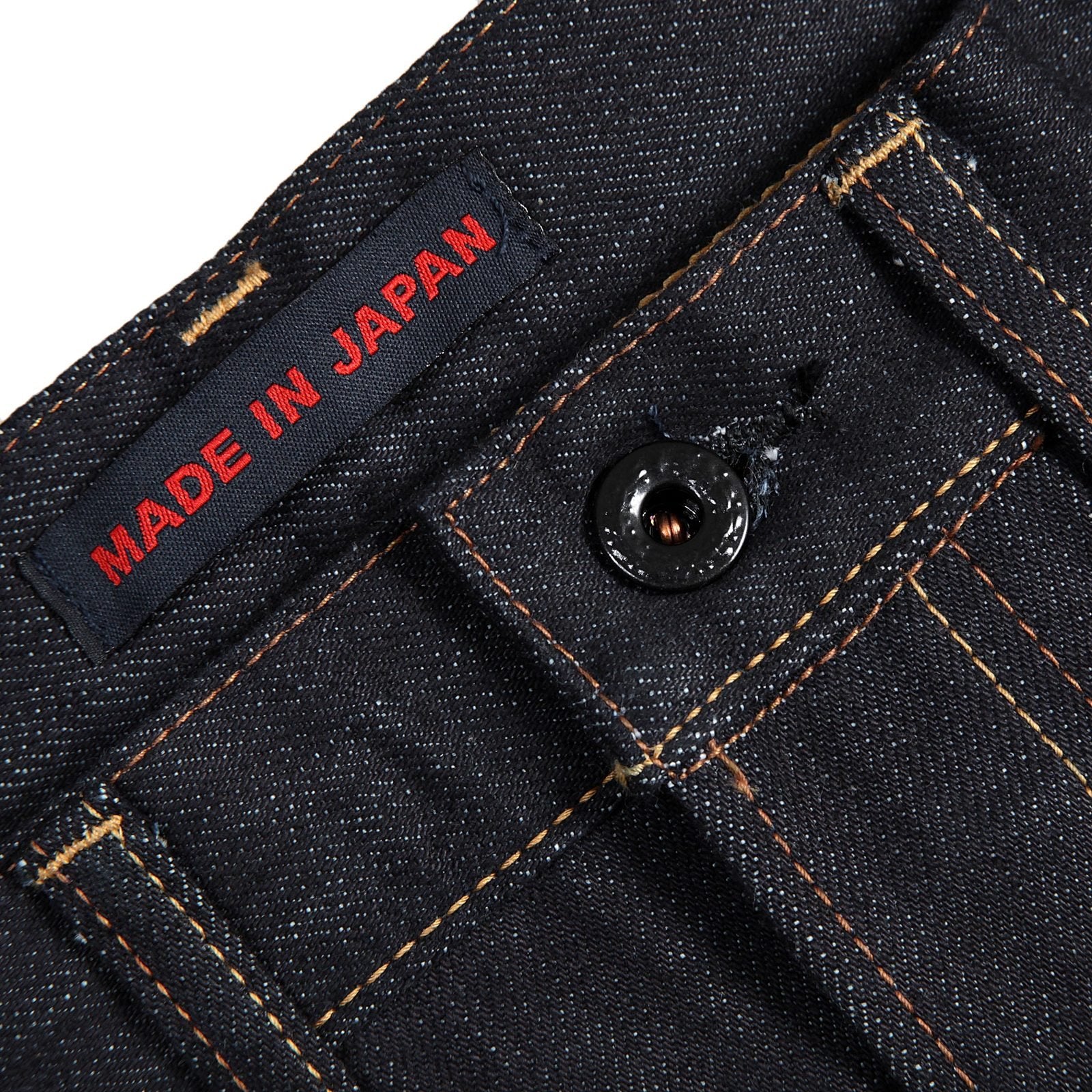 RMC JEANS NO MUSIC NO LIFE EMBROIDERED 1011 MODEL INDIGO JAPANESE RAW SELVEDGE DENIM JEANS RMC4125