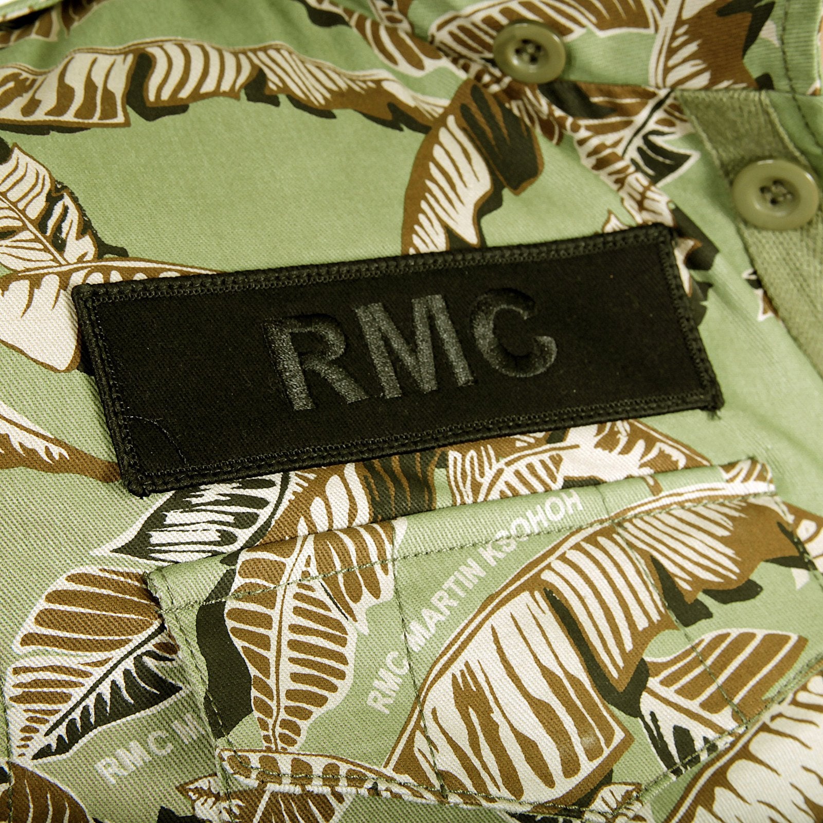 RMC JEANS MENS RQJ14001 HOODED REGULAR FIT COTTON GREEN LEAF CAMO FIELD JACKET REDM4132