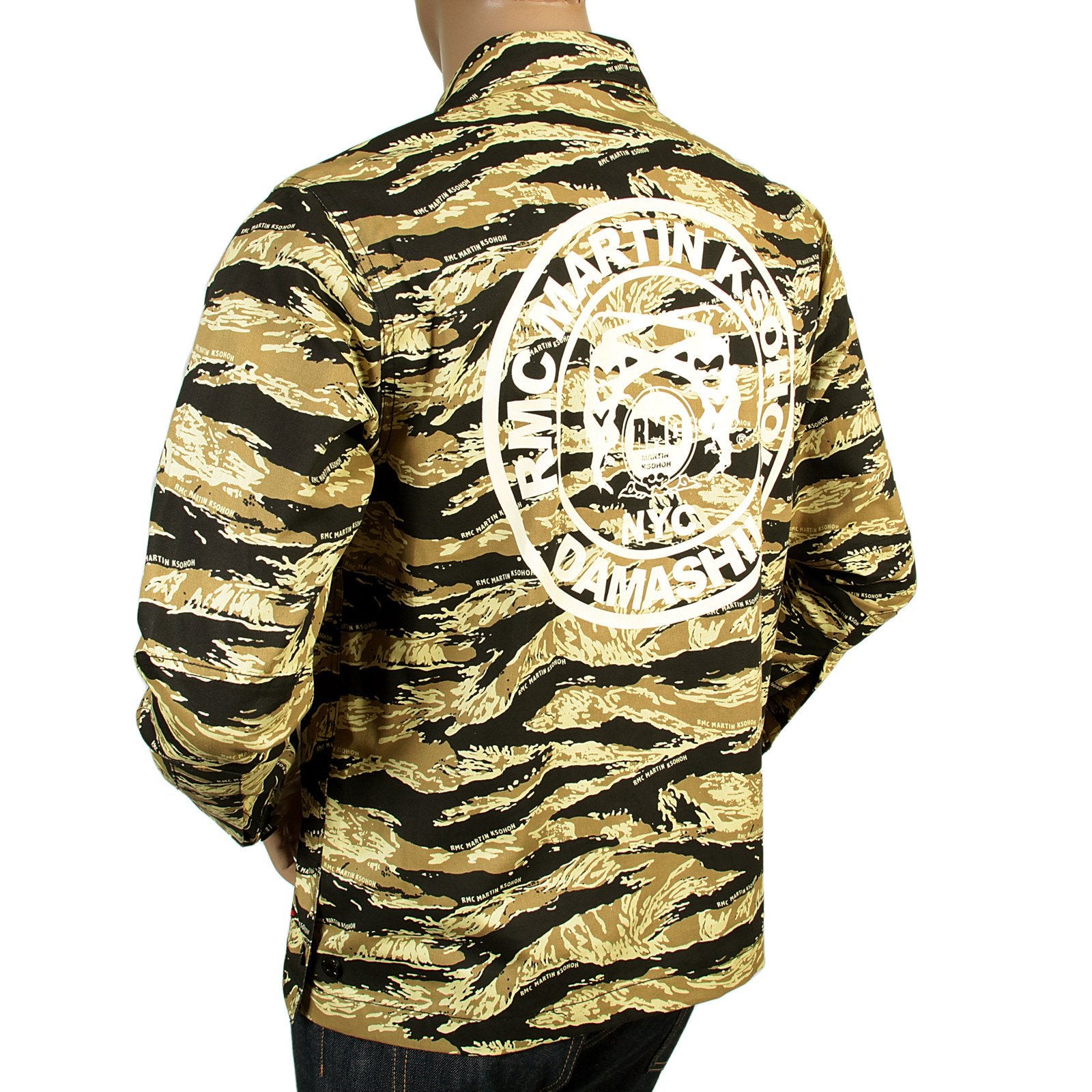RMC MKWS PRINTED LOGO REGULAR FIT COTTON RQZ13097 SAND CAMO FRONT ZIPPED JACKET REDM4134