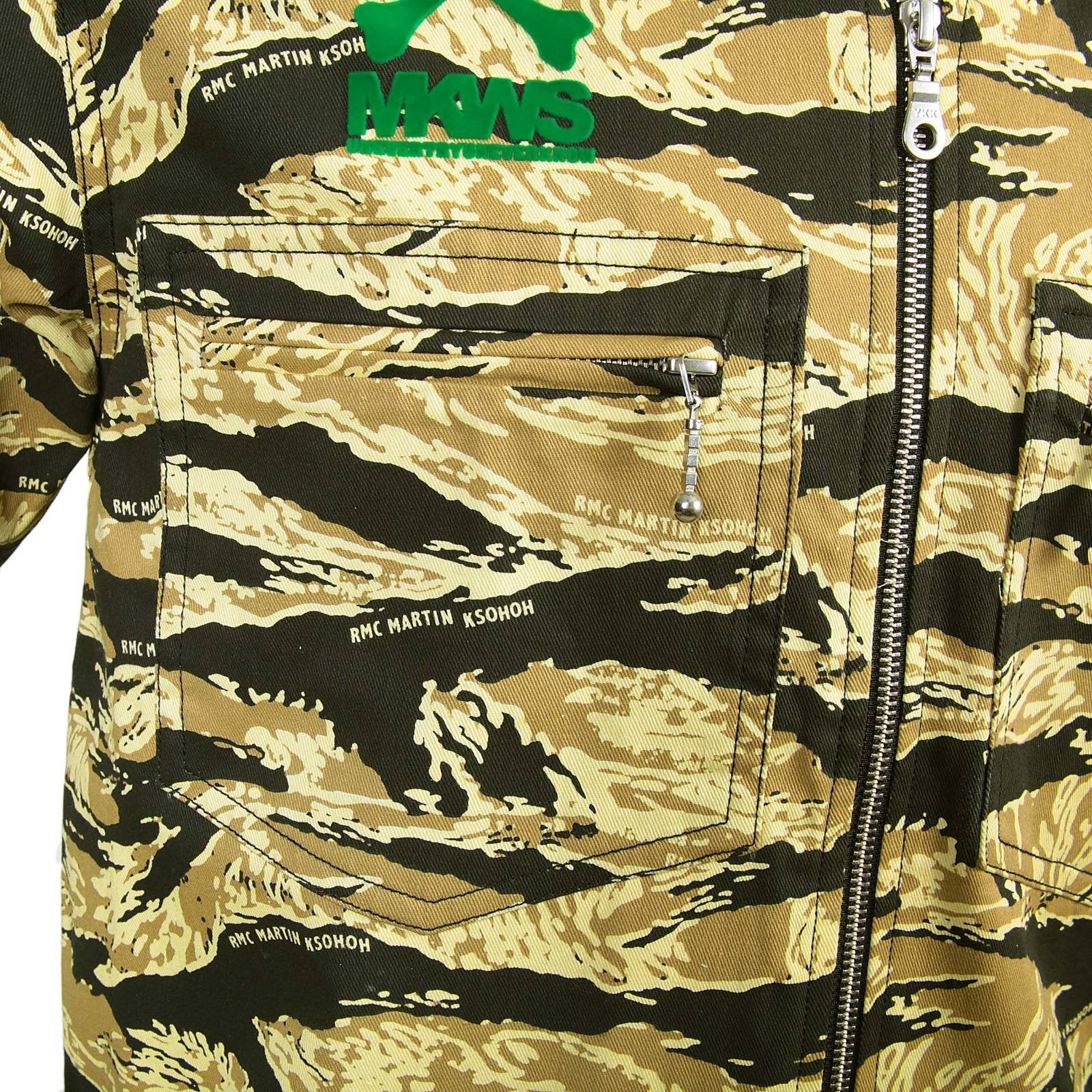 RMC MKWS PRINTED LOGO REGULAR FIT COTTON RQZ13097 SAND CAMO FRONT ZIPPED JACKET REDM4134