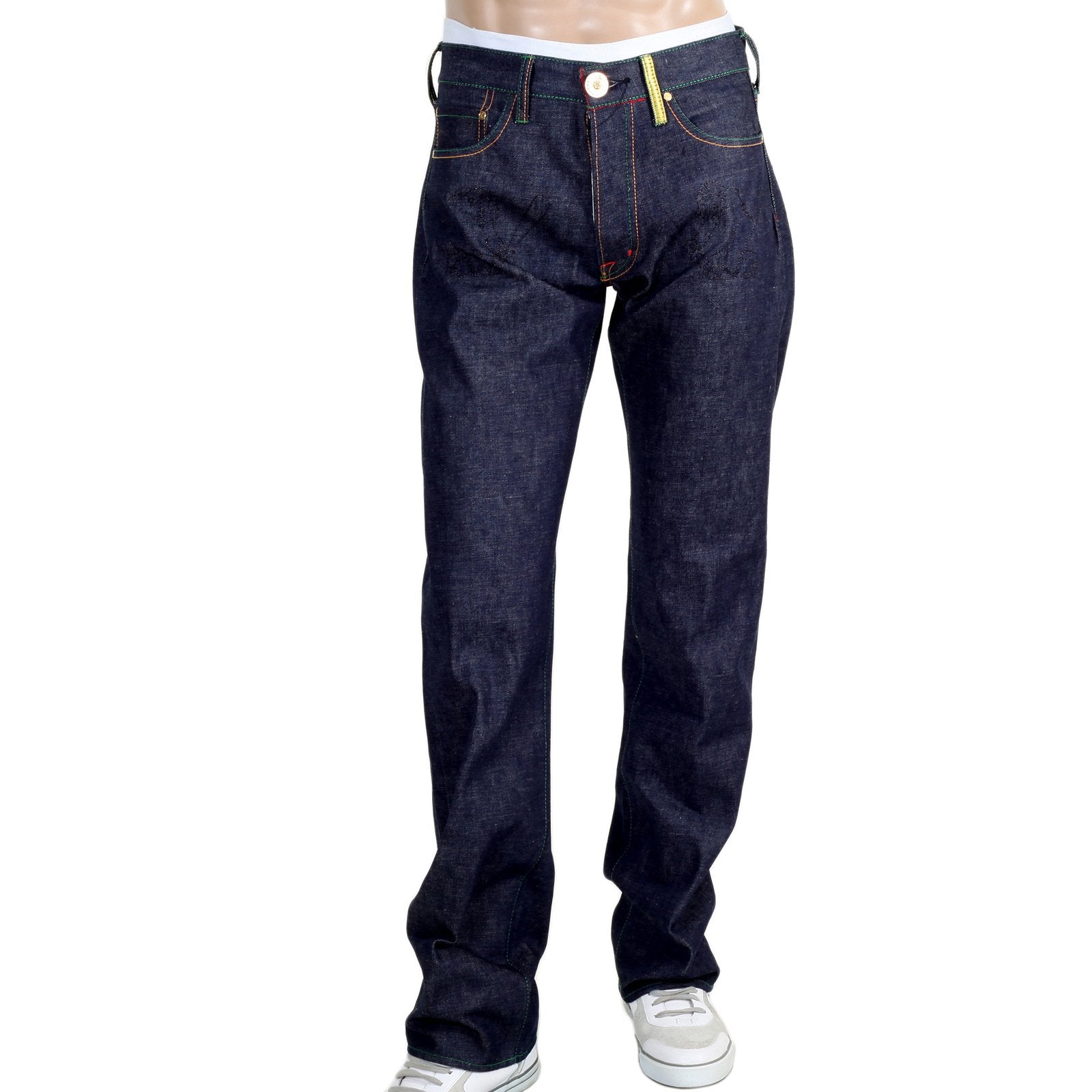 YOROPIKO MARTIN YAT MING SANTASTIC EMBROIDERED BLACK SAKURA LIMITED EDITION ORIGINAL SARU DESIGN SELVEDGE DENIM JEANS YO