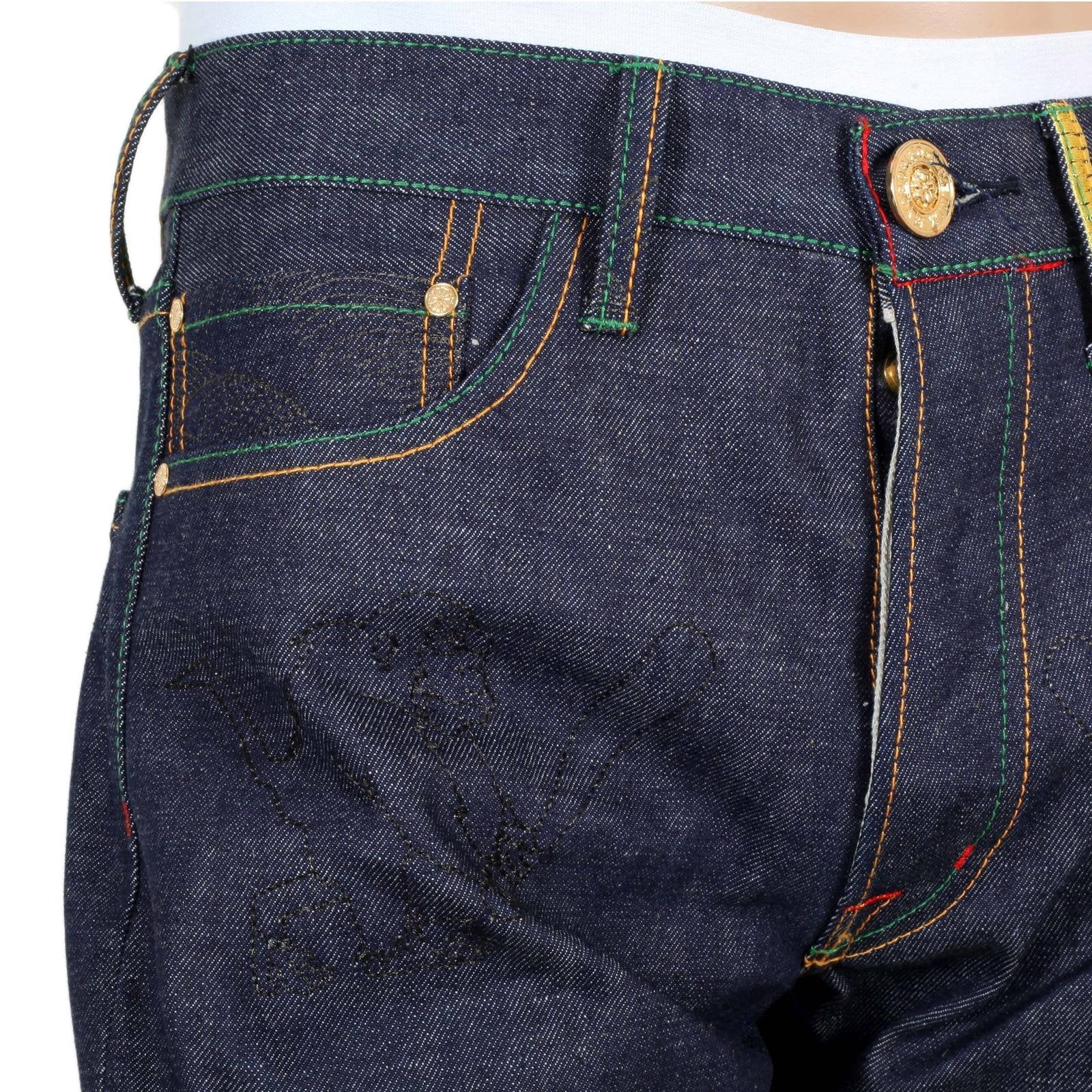 YOROPIKO MARTIN YAT MING SANTASTIC EMBROIDERED BLACK SAKURA LIMITED EDITION ORIGINAL SARU DESIGN SELVEDGE DENIM JEANS YO