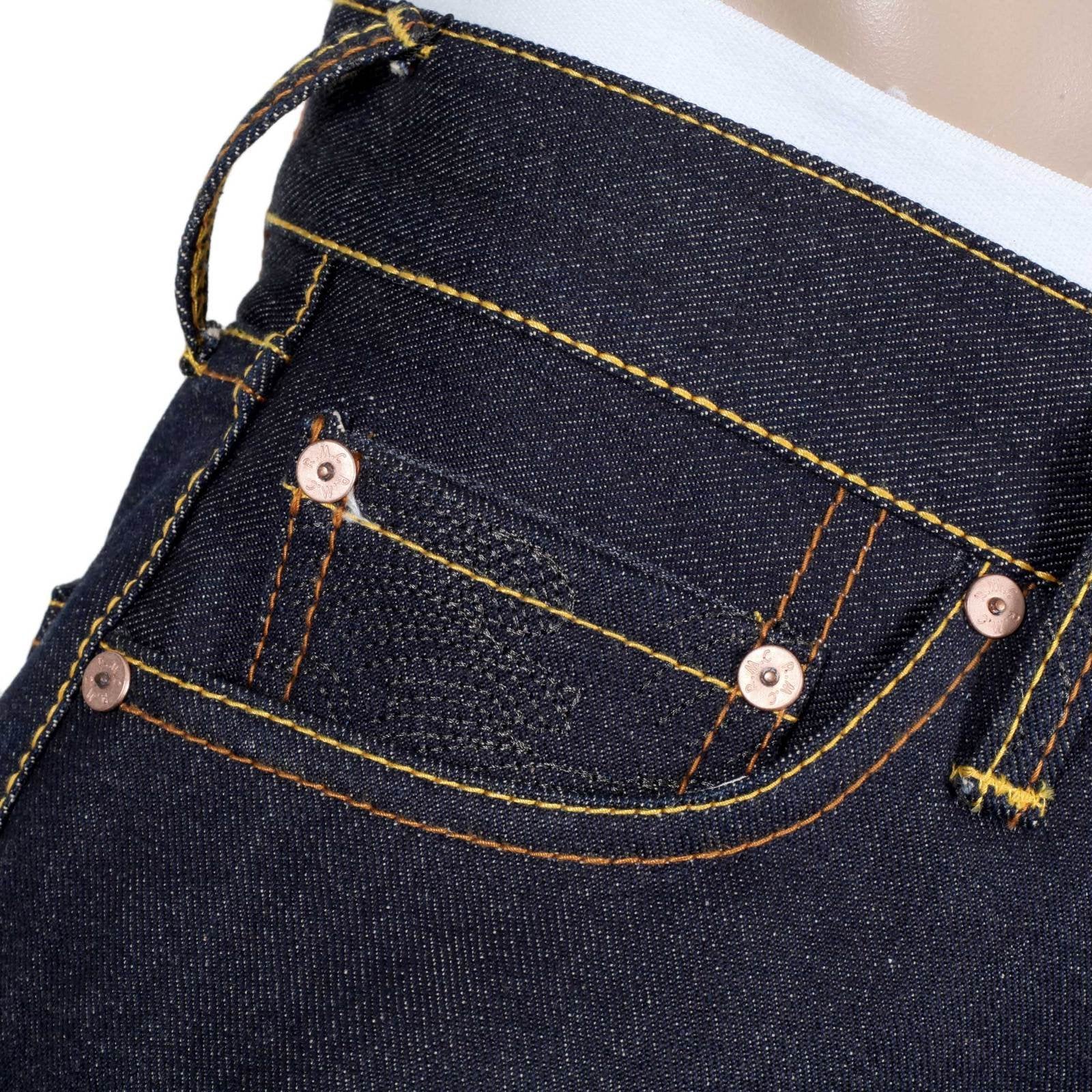 RMC JEANS DARK INDIGO GENUINE SUPER EXCLUSIVE TOYO STORY THE SEA EMBROIDERED VINTAGE RAW SELVEDGE JEANS REDM9079