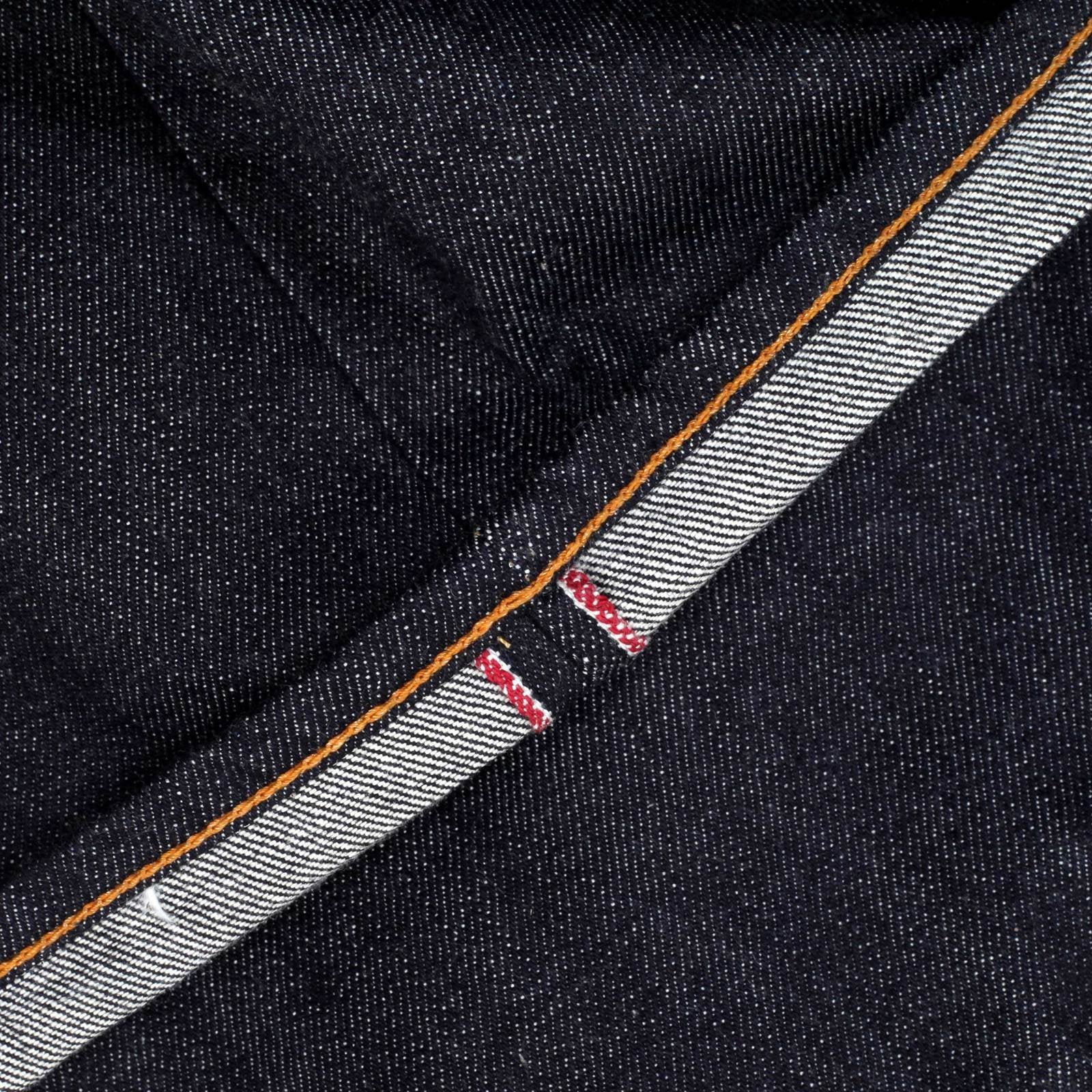 RMC MARTIN KSOHOH 1011 SLIM INDIGO BLACK BUSHI EMBROIDERED RAW SELVEDGE JEANS FOR MEN RMC2755