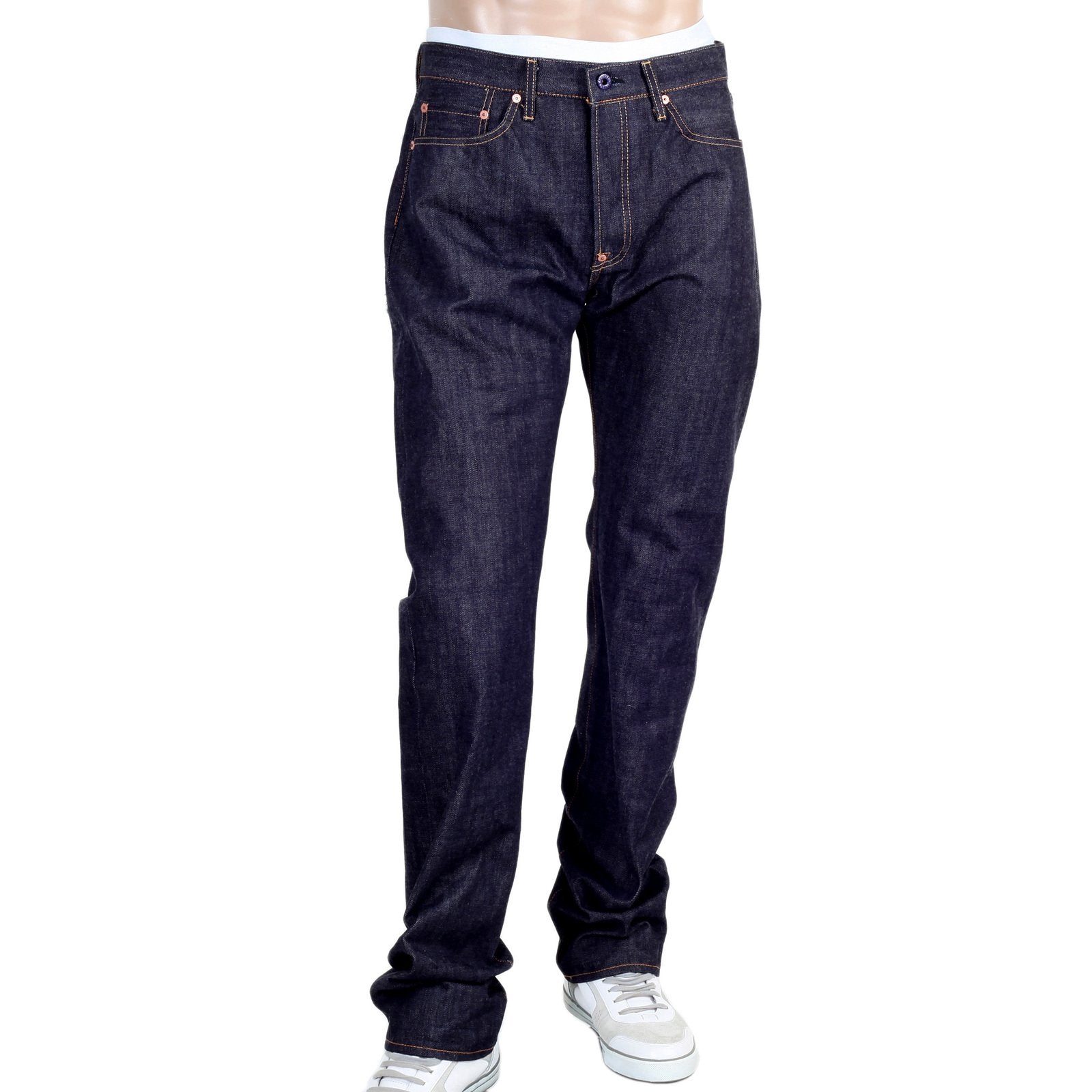 RINSED SLIM FIT TOYO TSUNAMI 1011 INDIGO JAPANESE SELVEDGE EMBROIDERED DENIM JEANS RMC2741