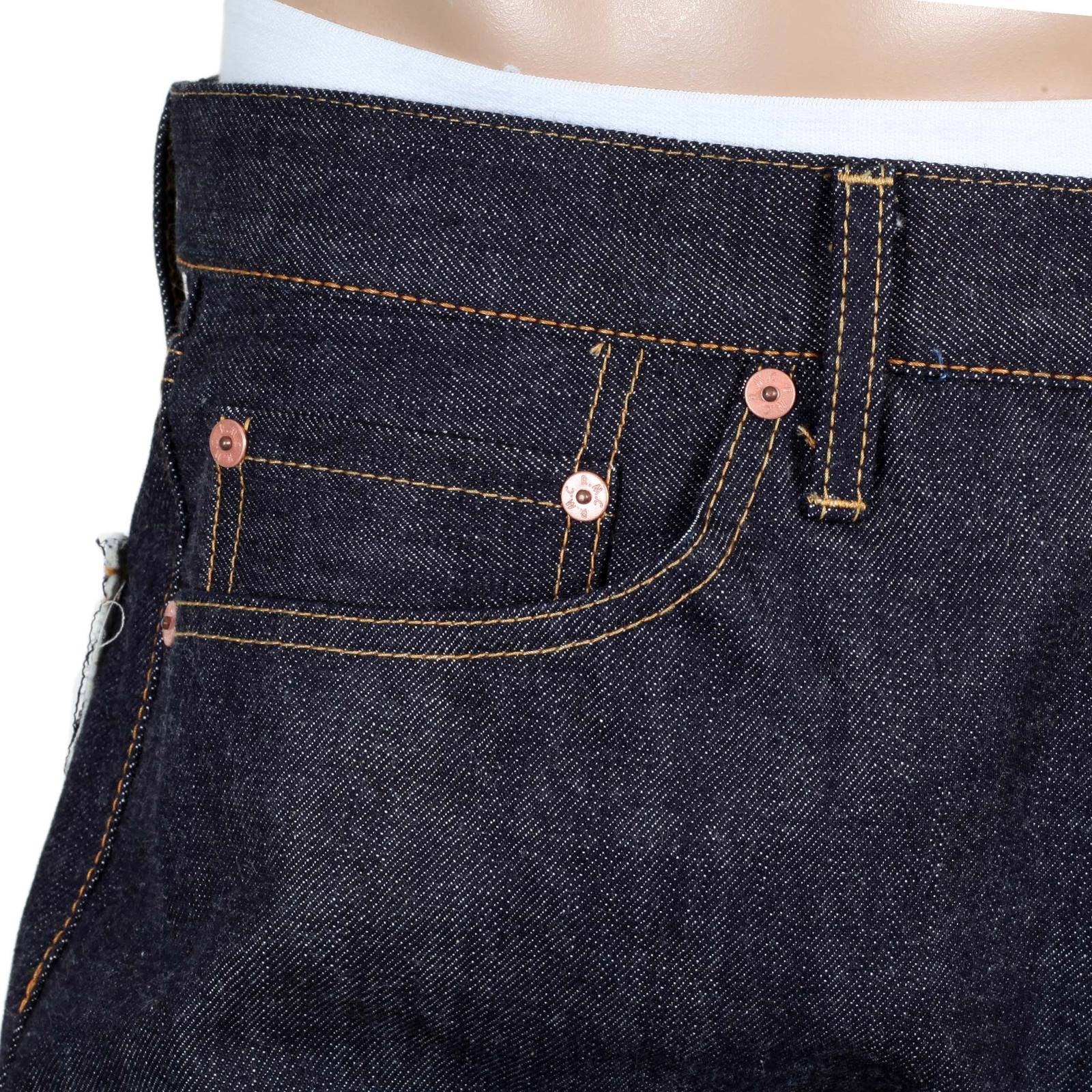 RINSED SLIM FIT TOYO TSUNAMI 1011 INDIGO JAPANESE SELVEDGE EMBROIDERED DENIM JEANS RMC2741