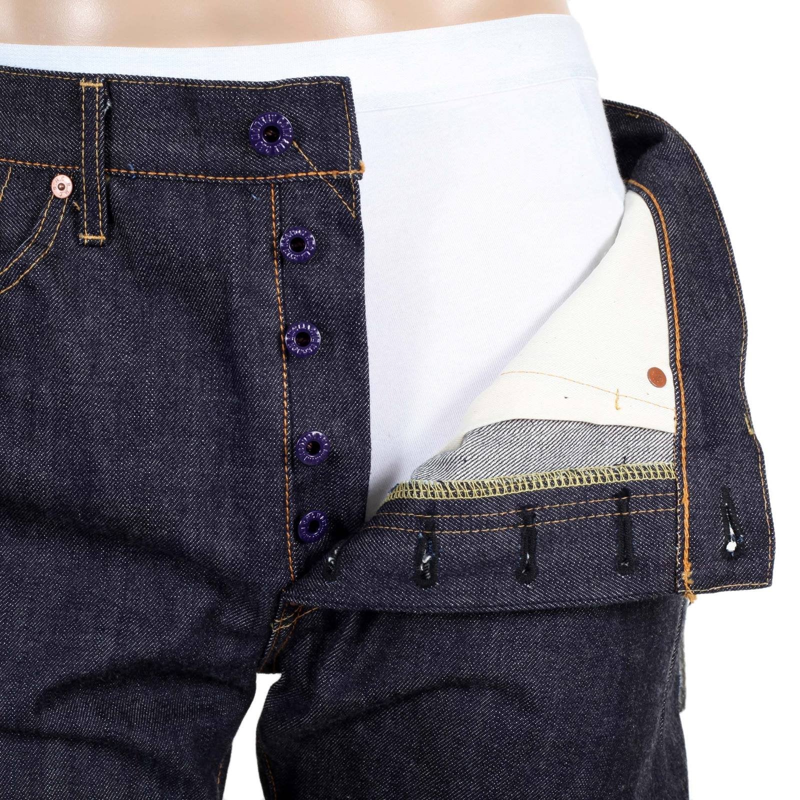 RINSED SLIM FIT TOYO TSUNAMI 1011 INDIGO JAPANESE SELVEDGE EMBROIDERED DENIM JEANS RMC2741
