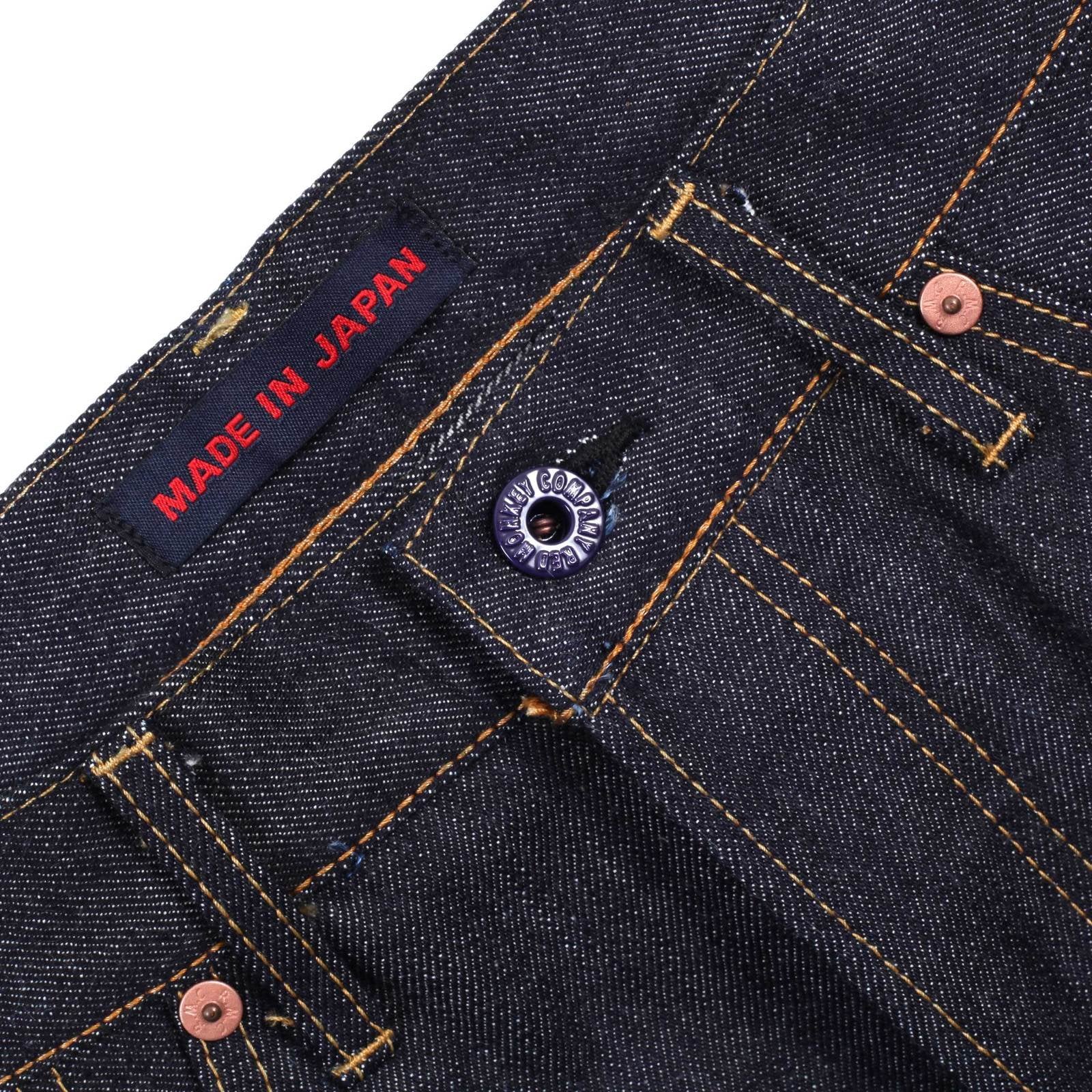 RINSED SLIM FIT TOYO TSUNAMI 1011 INDIGO JAPANESE SELVEDGE EMBROIDERED DENIM JEANS RMC2741