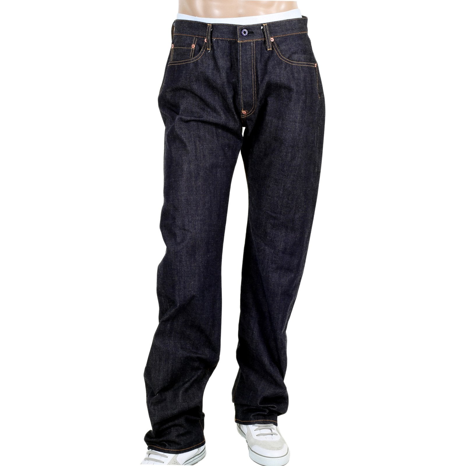 RMC INDIGO RED POCKET 1001 CLASSIC REGULAR SLIM MODEL JAPANESE SELVEDGE RAW DENIM JEANS RMC2988
