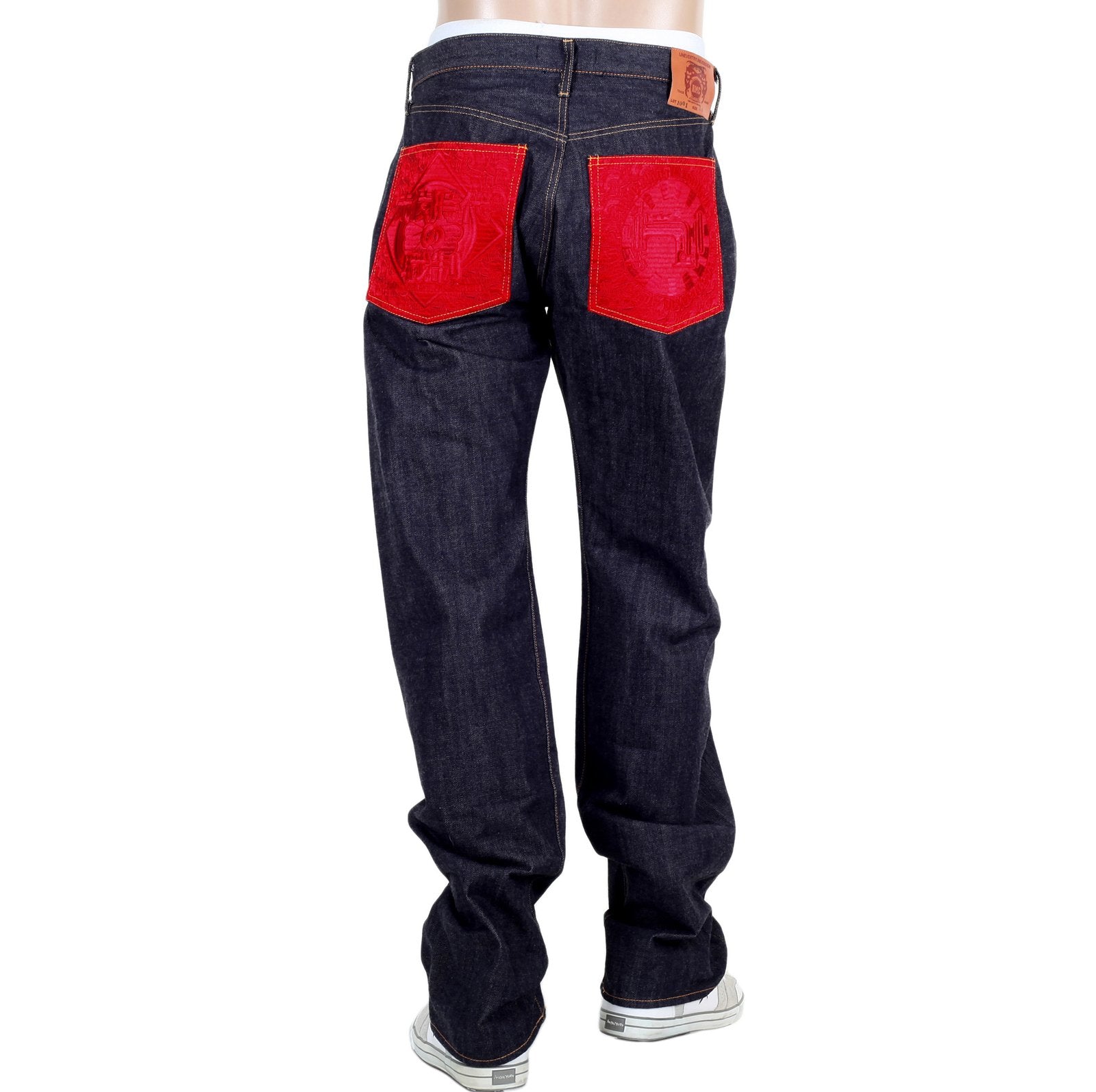 RMC INDIGO RED POCKET 1001 CLASSIC REGULAR SLIM MODEL JAPANESE SELVEDGE RAW DENIM JEANS RMC2988