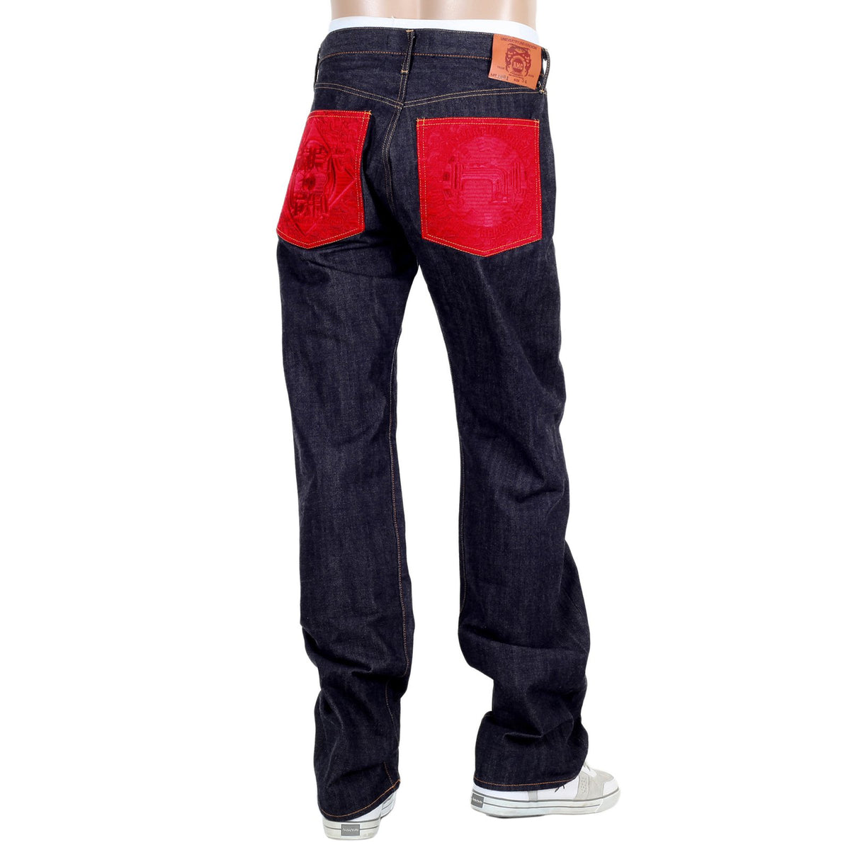 RMC INDIGO RED POCKET 1001 CLASSIC REGULAR SLIM MODEL JAPANESE SELVEDGE RAW DENIM JEANS RMC2988
