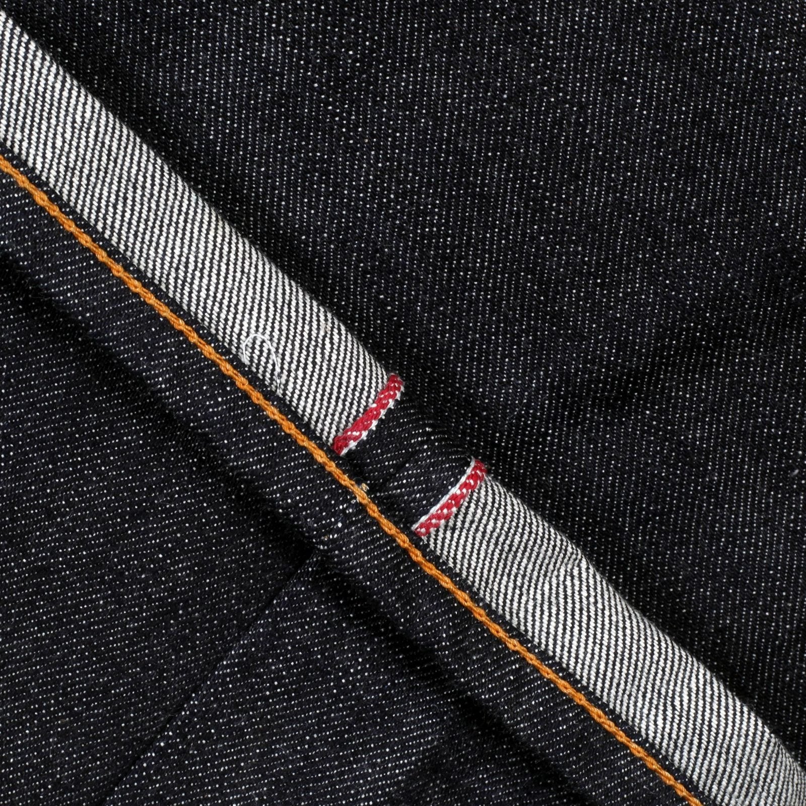 RMC INDIGO RAW RED LINE 1111 MODEL INDIGO SELVEDGE DENIM JEANS WITH BLACK BUSHI EMBROIDERY RMC2767