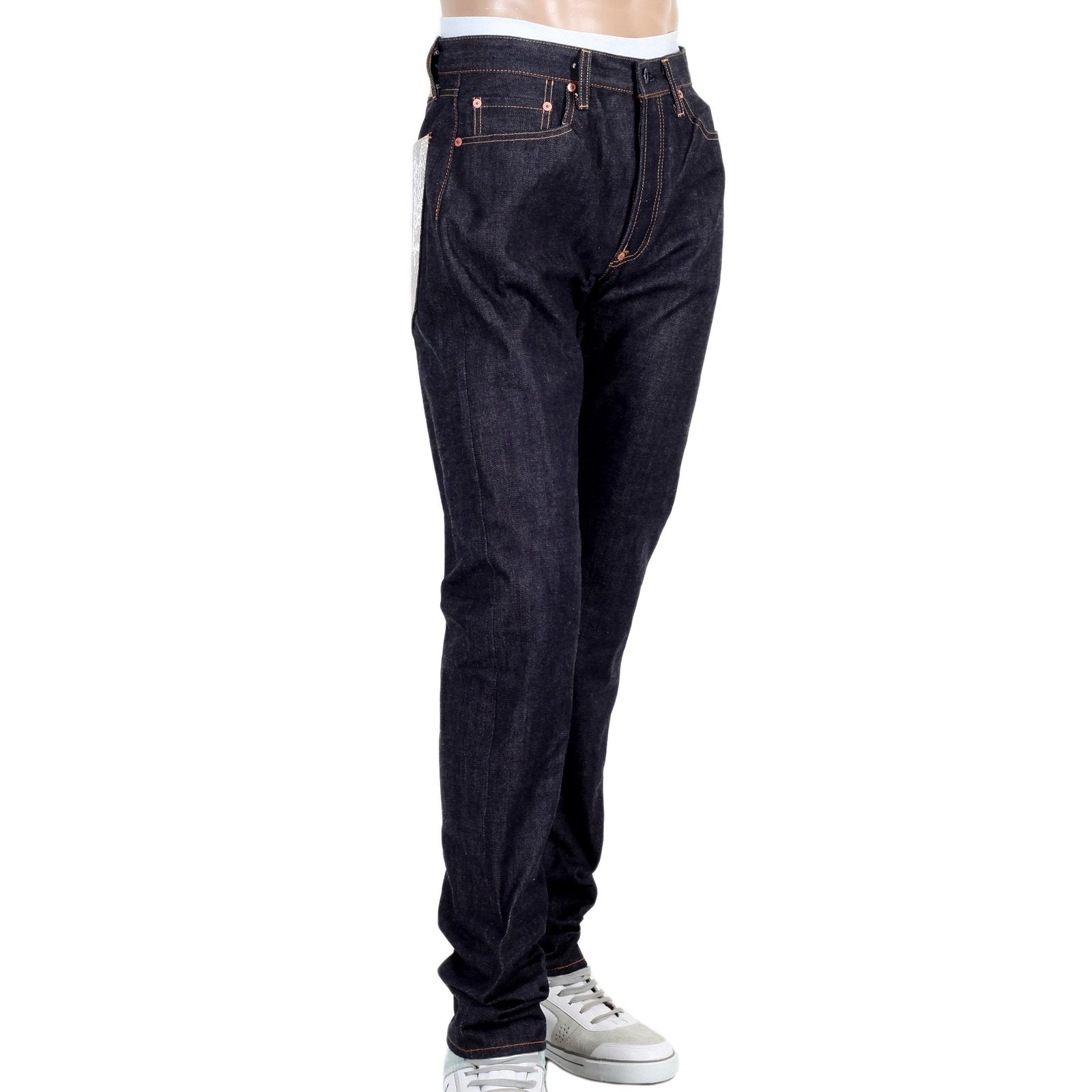 RMC MARTIN KSOHOH INDIGO SELVEDGE SLIM FIT 1111 MODEL EMBROIDERED SILVER BUSHI RAW DENIM JEANS RMC2772
