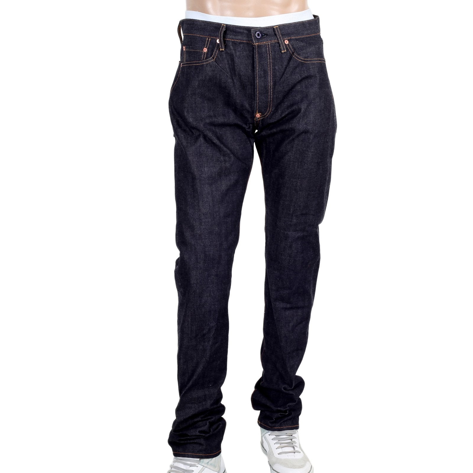 RMC MARTIN KSOHOH INDIGO SELVEDGE SLIM FIT 1111 MODEL EMBROIDERED SILVER BUSHI RAW DENIM JEANS RMC2772