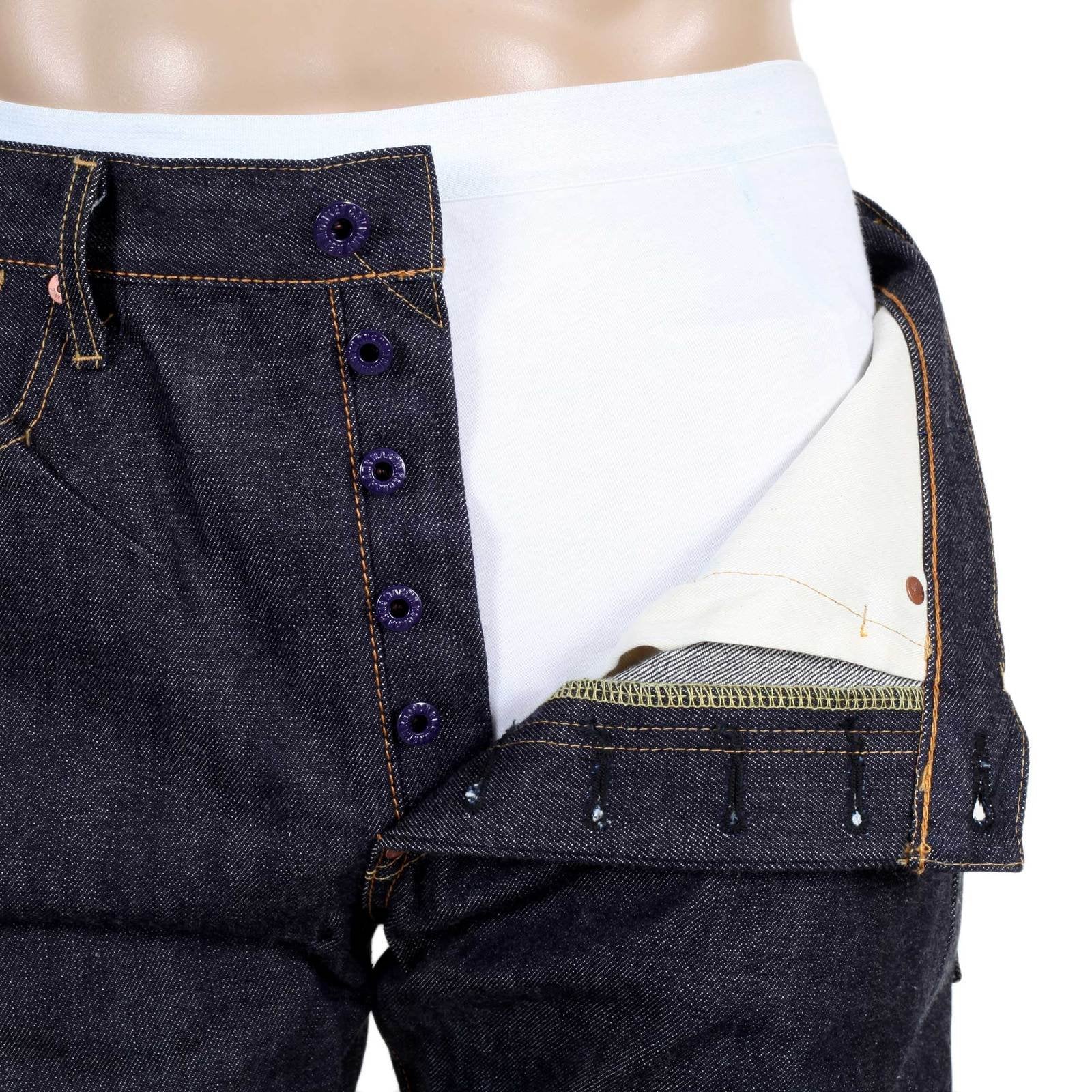 RMC MARTIN KSOHOH INDIGO SELVEDGE SLIM FIT 1111 MODEL EMBROIDERED SILVER BUSHI RAW DENIM JEANS RMC2772