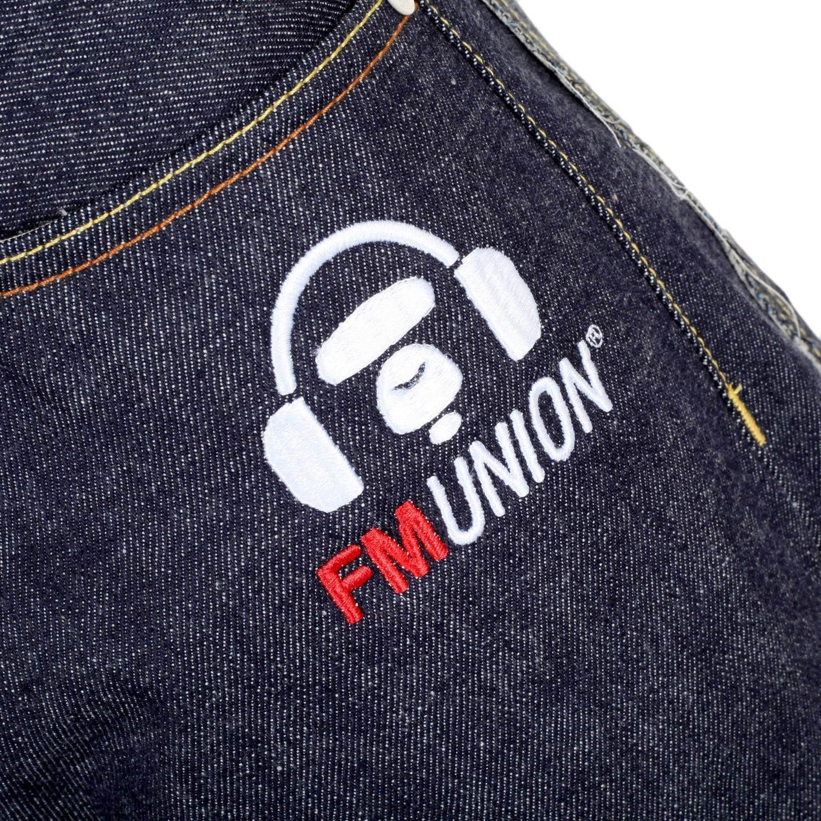 RMC JEANS MENS JAPANESE SELVEDGE 4A V1 SLIM INDIGO RAW DENIM JEANS WITH WHITE 4A EMBROIDERED BACK POCKETS RMC1922