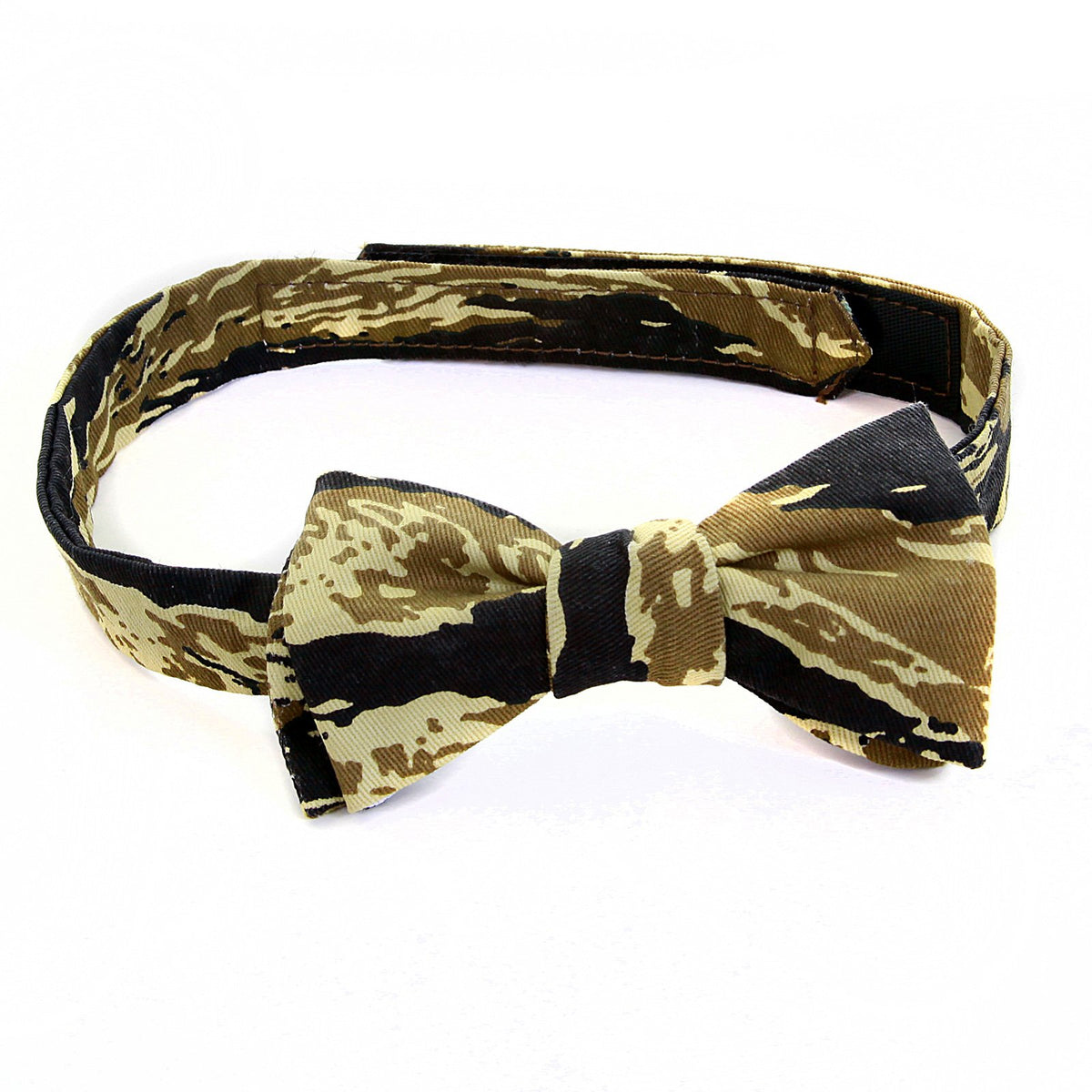 RMC JEANS VINTAGE CAMO COTTON BOW TIE FOR MEN WITH TIGER CAMO PRINT RMC1944