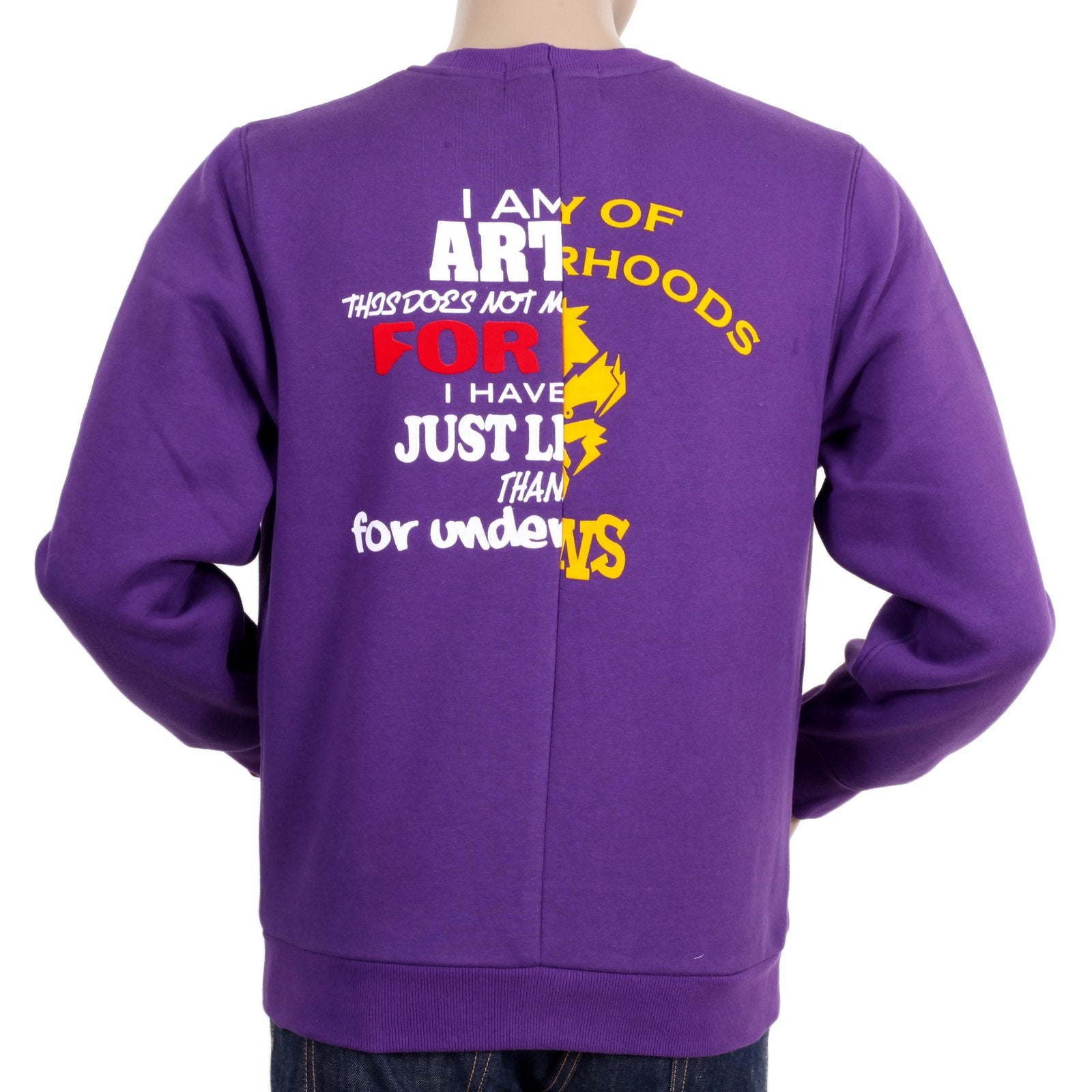 RMC MARTIN KSOHOH RQS14094 MIXED PRINTED LOGO CUSTOM MADE COTTON PURPLE LARGE CREW NECK SWEATSHIRT REDM4424