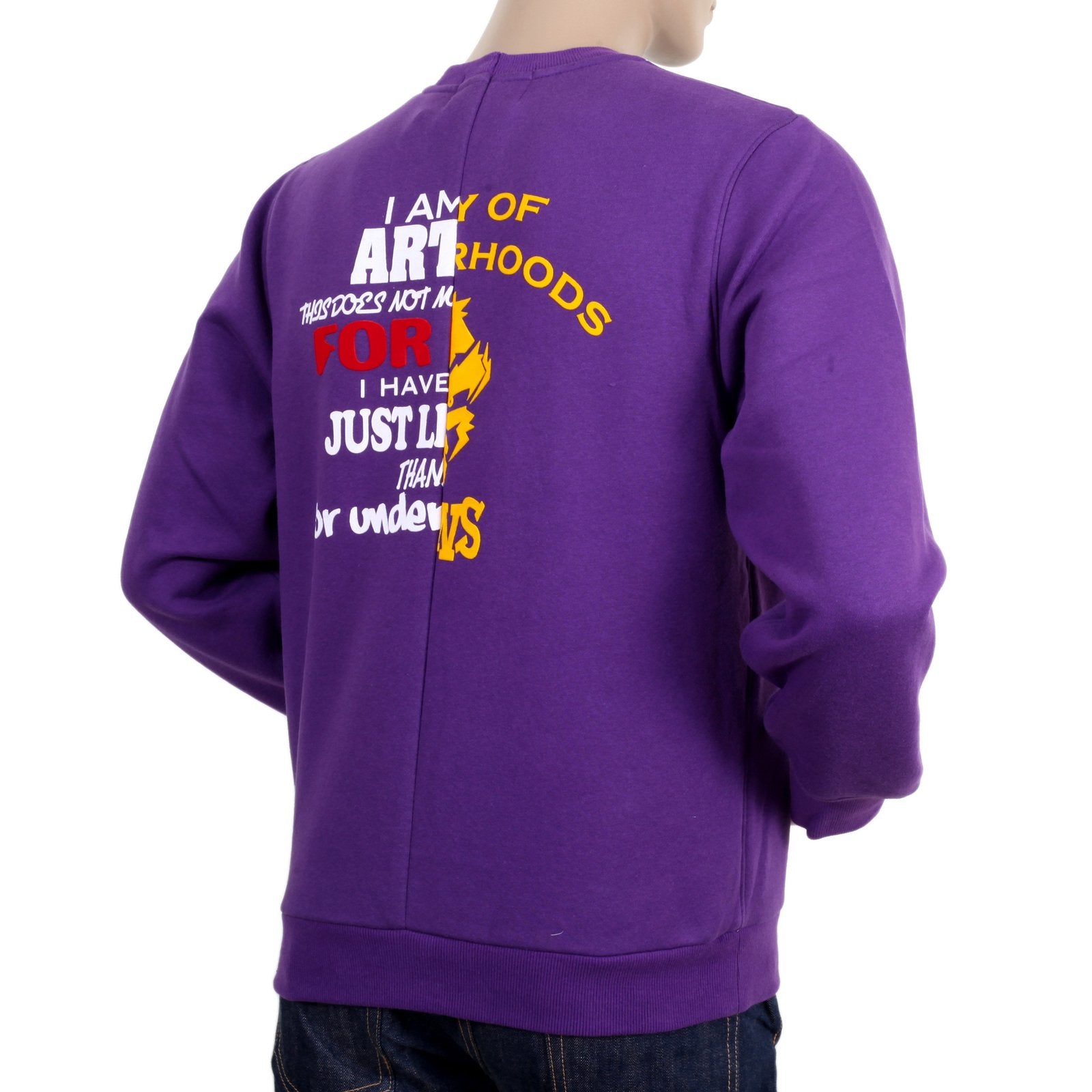 RMC MARTIN KSOHOH RQS14094 MIXED PRINTED LOGO CUSTOM MADE COTTON PURPLE LARGE CREW NECK SWEATSHIRT REDM4424
