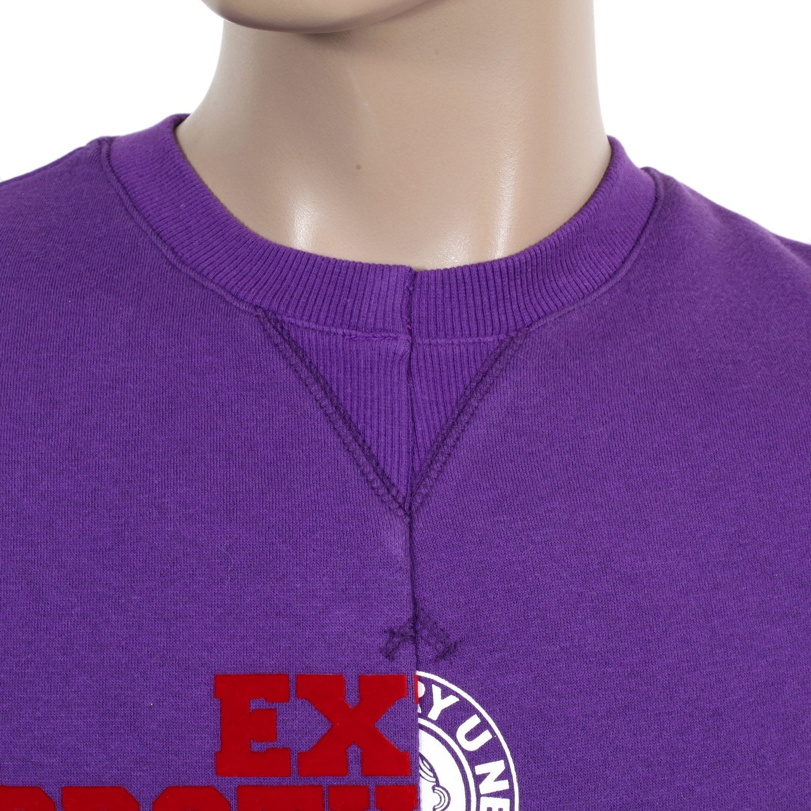 RMC MARTIN KSOHOH RQS14094 MIXED PRINTED LOGO CUSTOM MADE COTTON PURPLE LARGE CREW NECK SWEATSHIRT REDM4424