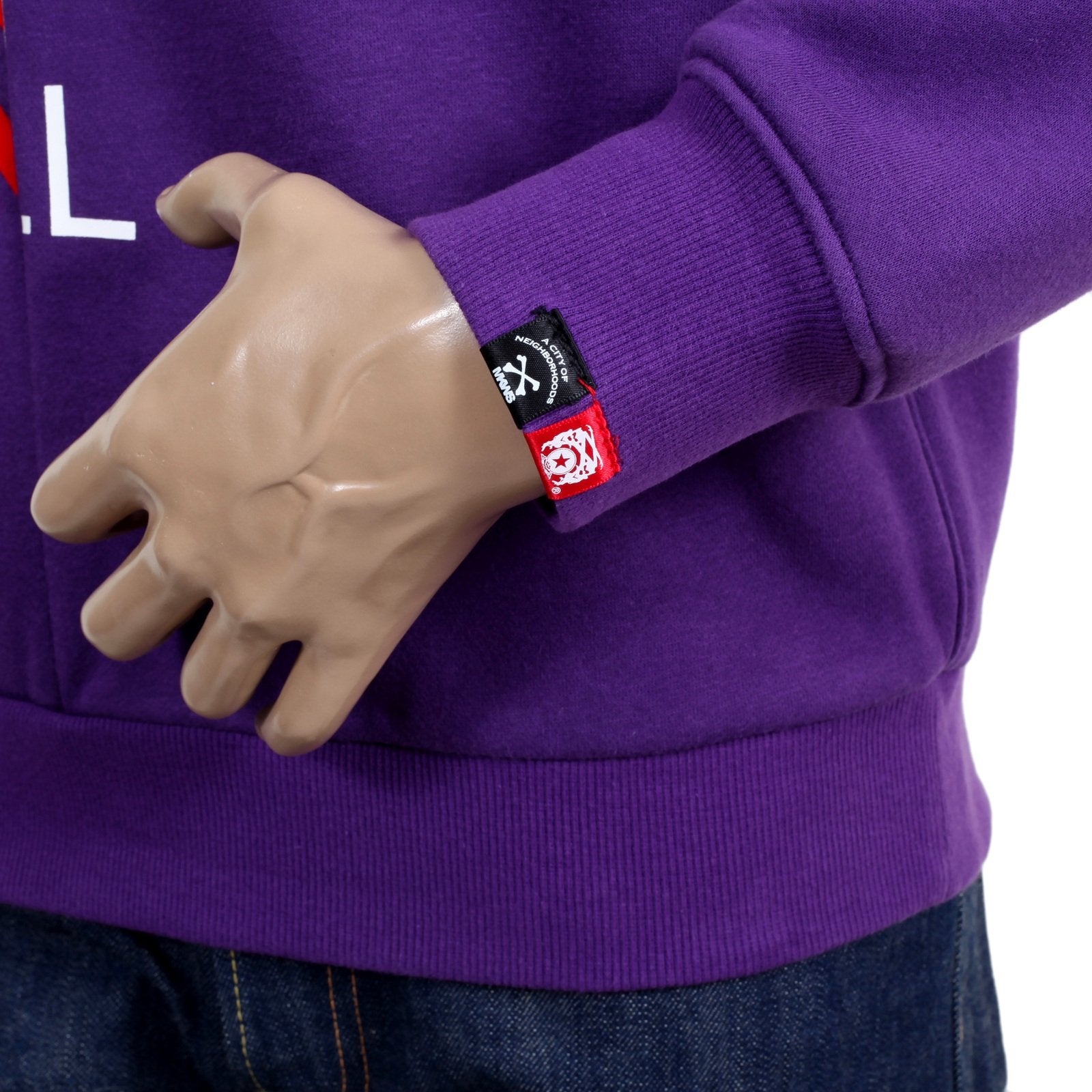 RMC MARTIN KSOHOH RQS14094 MIXED PRINTED LOGO CUSTOM MADE COTTON PURPLE LARGE CREW NECK SWEATSHIRT REDM4424