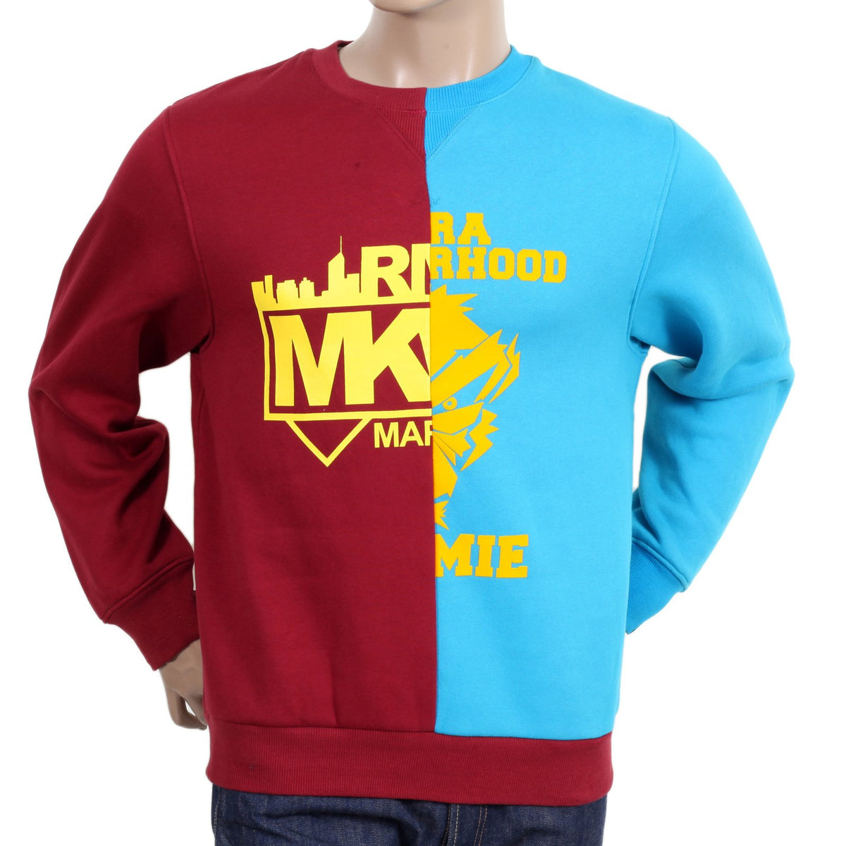 RMC MARTIN KSOHOH RQS14094 COTTON RED AND BLUE COTTON CREW NECK SWEATSHIRT REDM4423