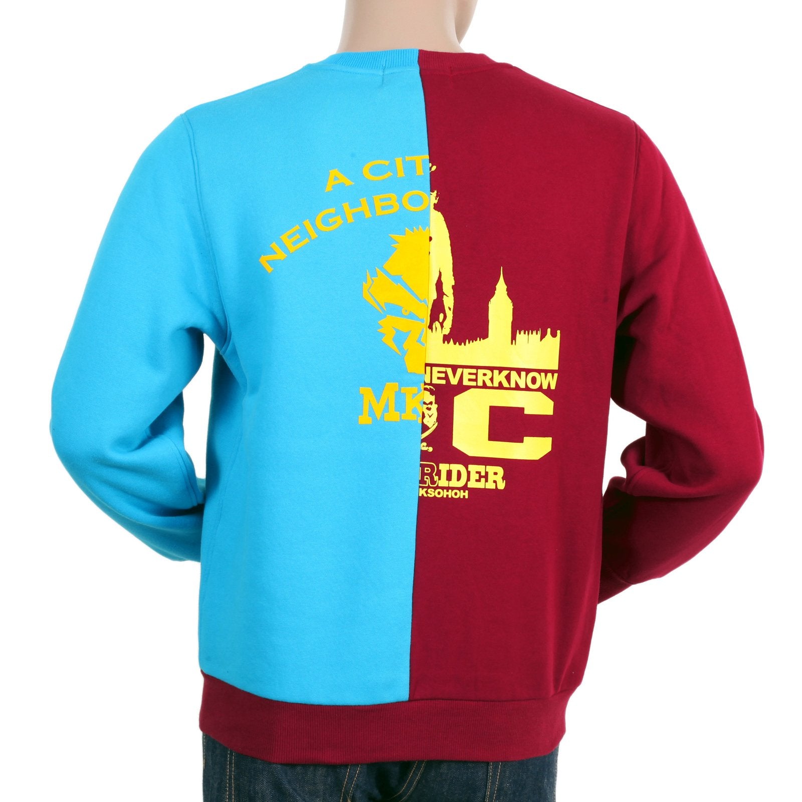RMC MARTIN KSOHOH RQS14094 COTTON RED AND BLUE COTTON CREW NECK SWEATSHIRT REDM4423