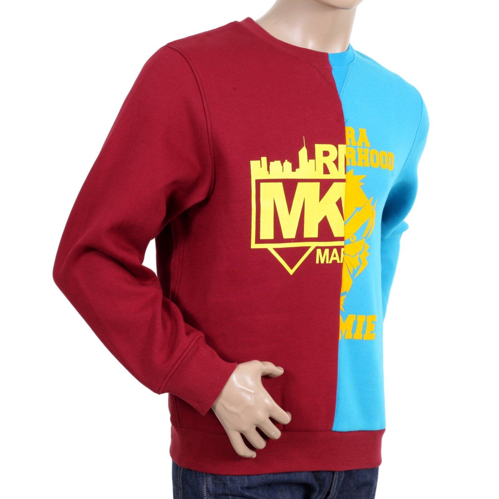 RMC MARTIN KSOHOH RQS14094 COTTON RED AND BLUE COTTON CREW NECK SWEATSHIRT REDM4423